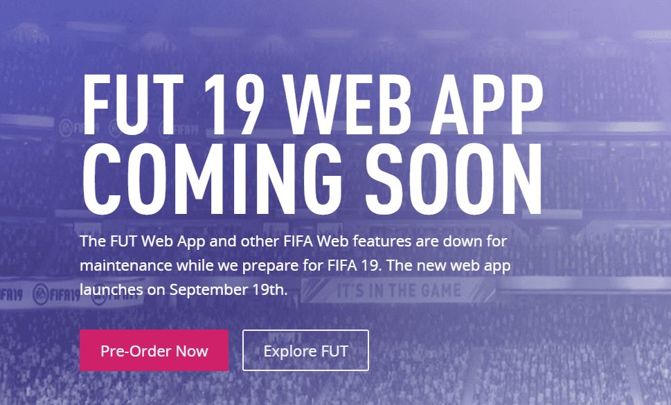 FIFA 19 Web App FUT Web App