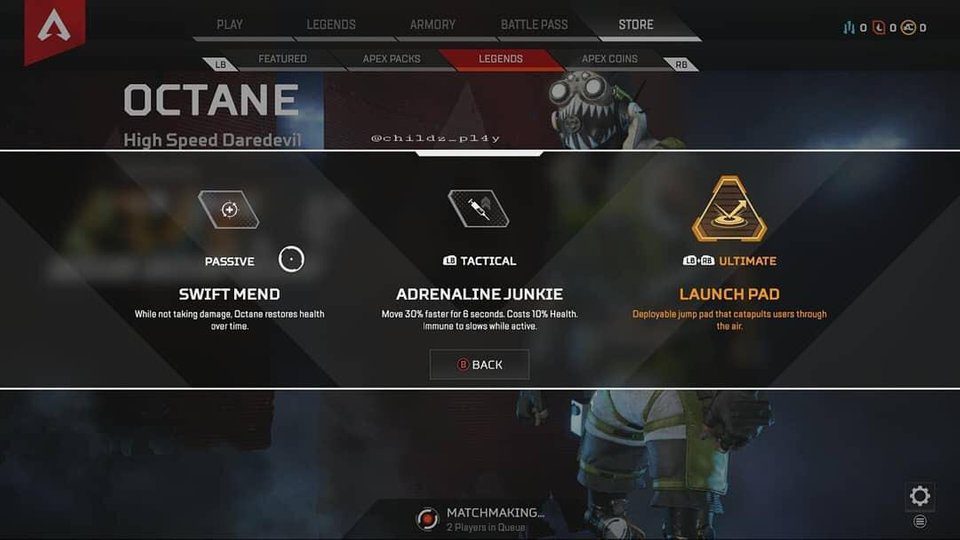 Octane leaks include a shot of his skill set