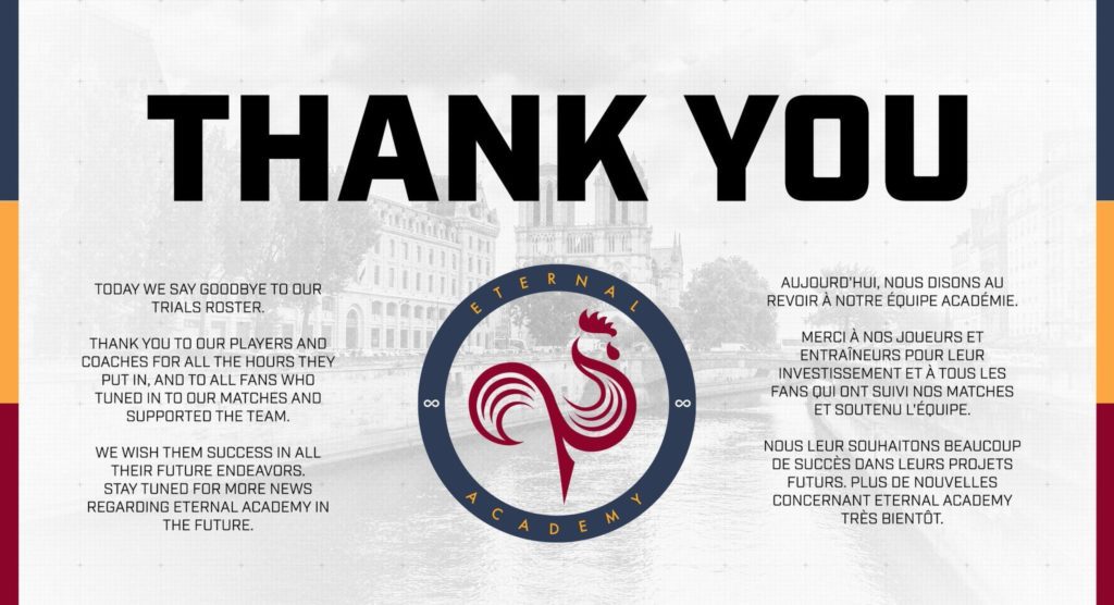 Eternal Academy thank you message