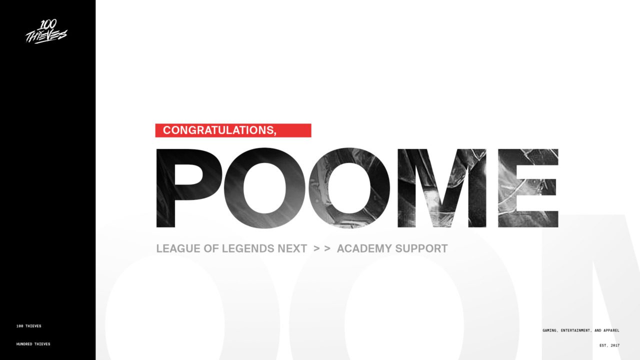 100 Thieves promote Poome to Academy roster for Summer Split