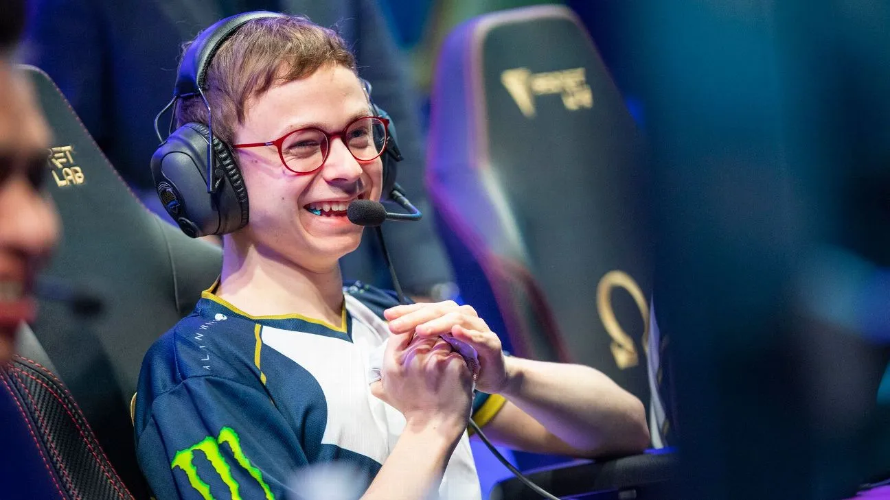 Team Liquid Jensen laughing on the LCS Stage