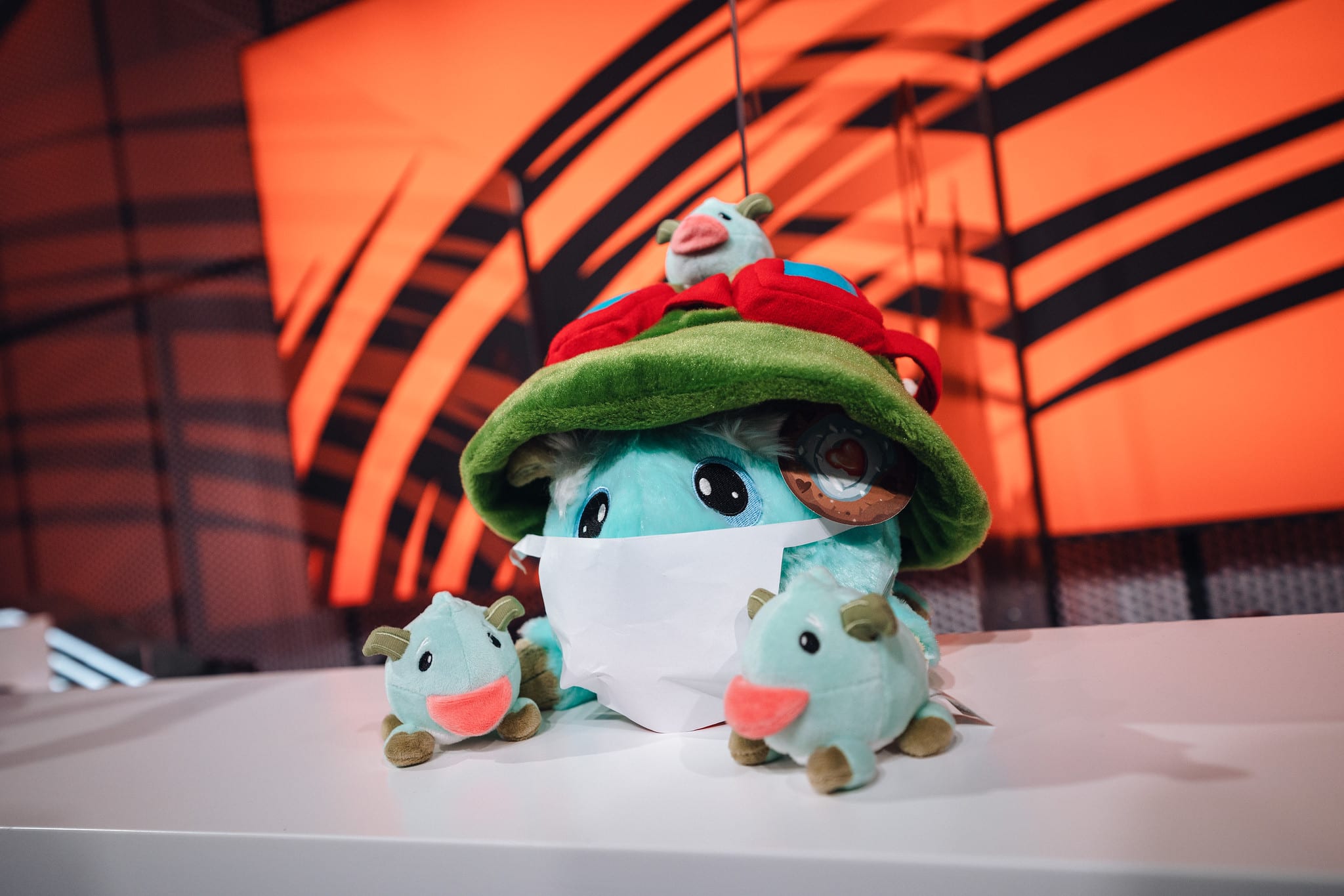 The tiny poro with tinier poros with a mask to represent the EU Masters teams