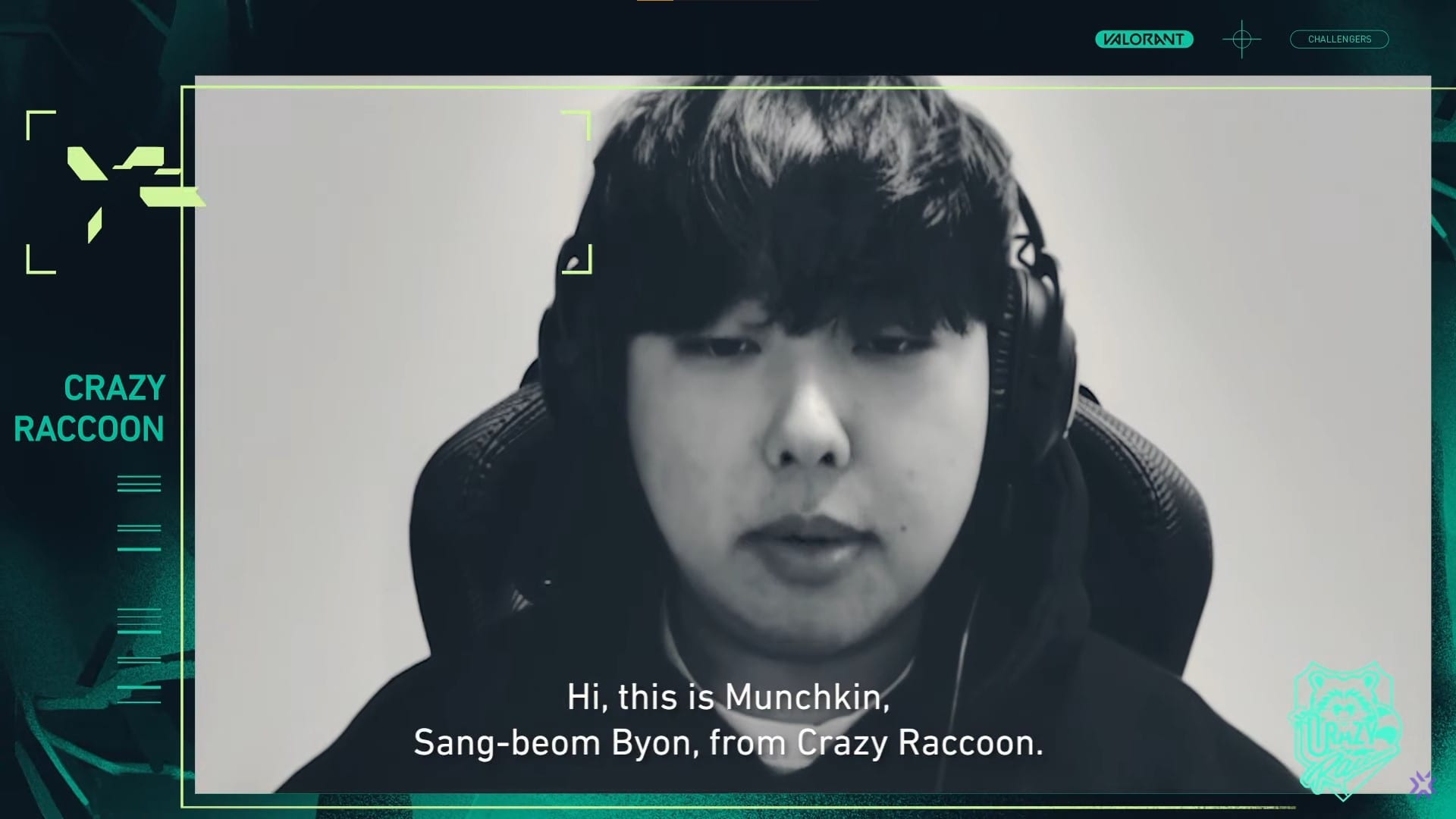 Crazy Raccoon's Munchkin on the Riot Games segment Headshot