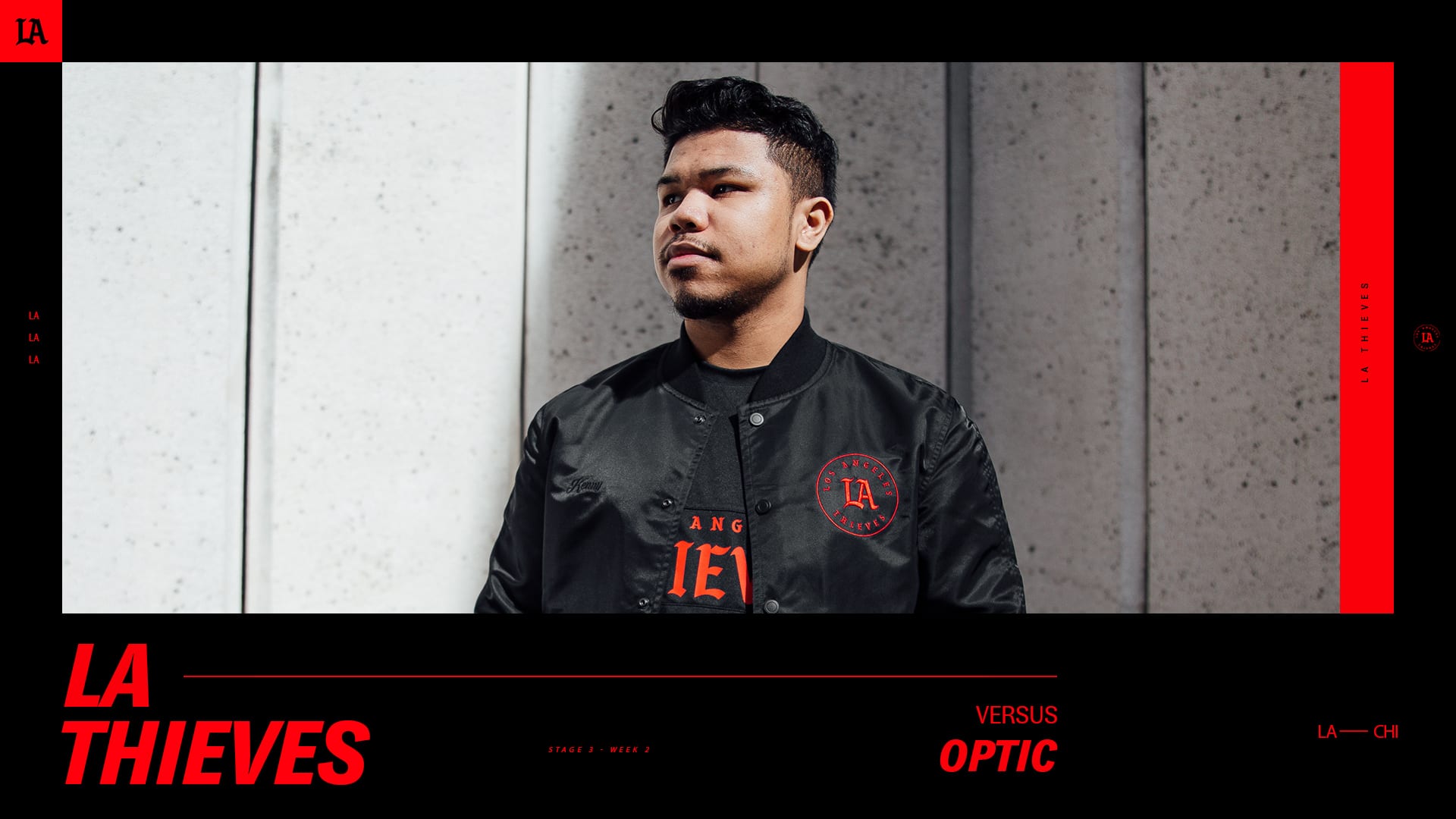 LA Thieves Kenny stands tall in a promotional photo after defeating OpTic Chicago