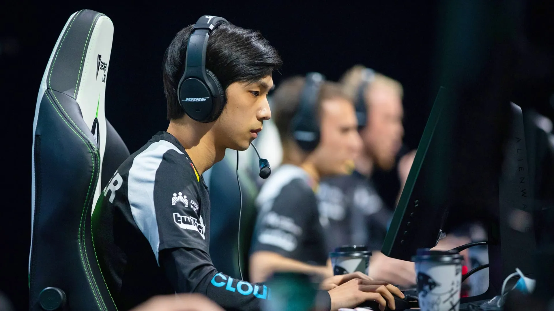 Jungler Blaber on stage prior to Cloud9 being eliminated from MSI 2021