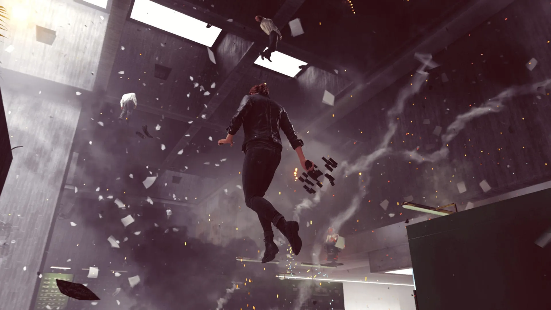 a scene from Control of a character floating in the air, soon to come out with multiplayer