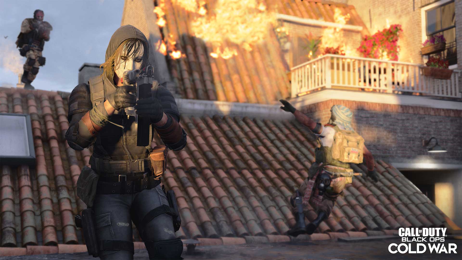 An Operator wielding the Nail Gun in Black Ops Cold War.