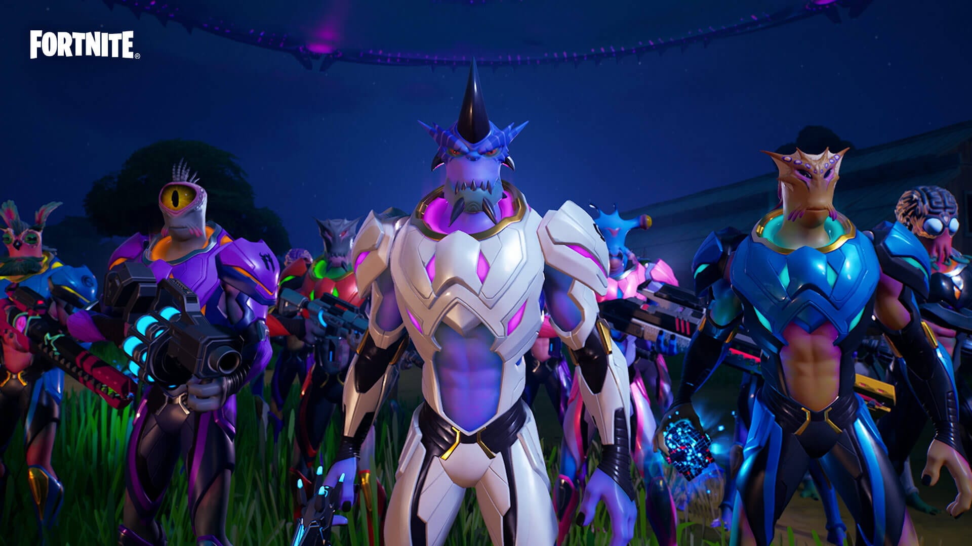 The group of Battle Pass skins in Season 7 to illustrate week 3 alien artifacts