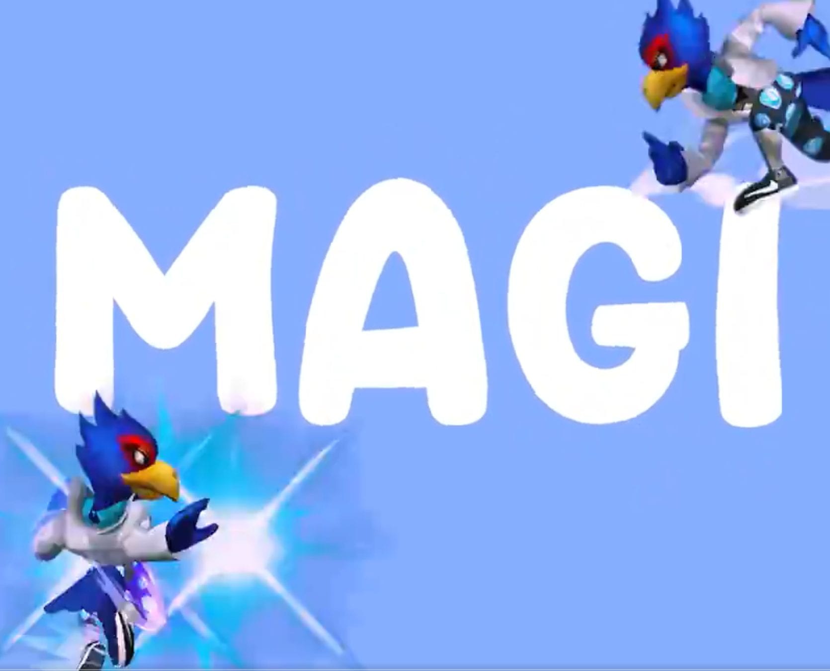 Magi's announcement graphic with Falco running on it