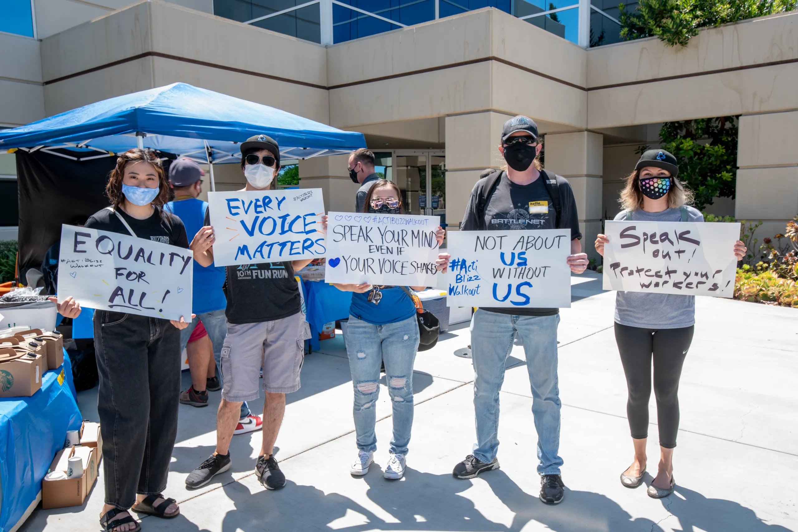 Attendees of the Activision Blizzard walkout