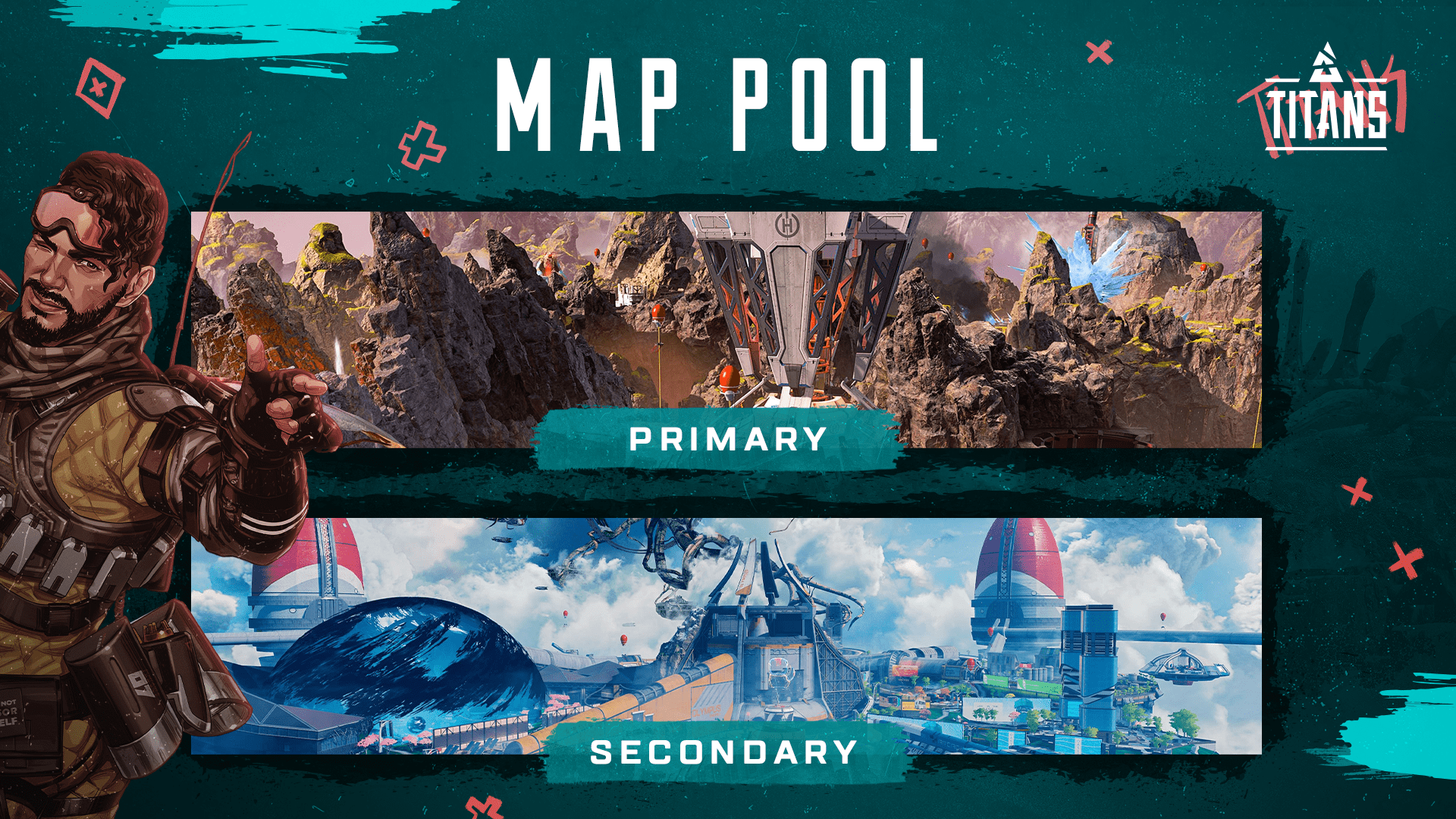 map pool poster for BLAST Titans