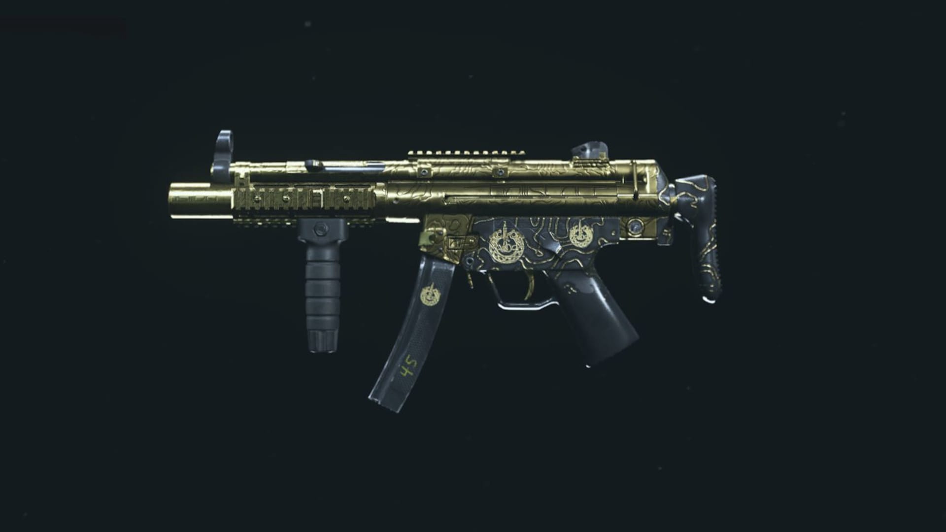 The gun model for the MP5 in Warzone for its loadout