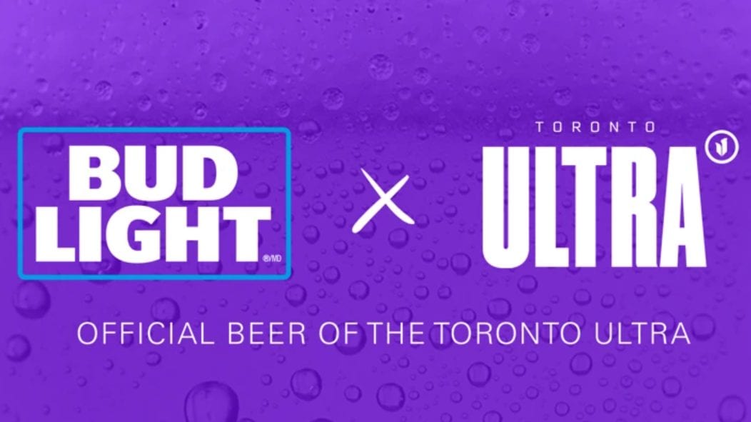 Bud Light and Toronto Ultra logos for their partnership