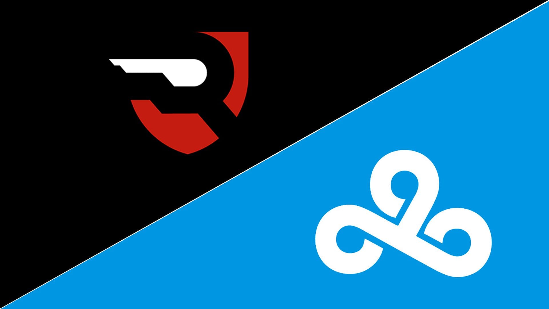 A graphic of the Cloud9 and Rise logos for free agents shinobi and c4lypso
