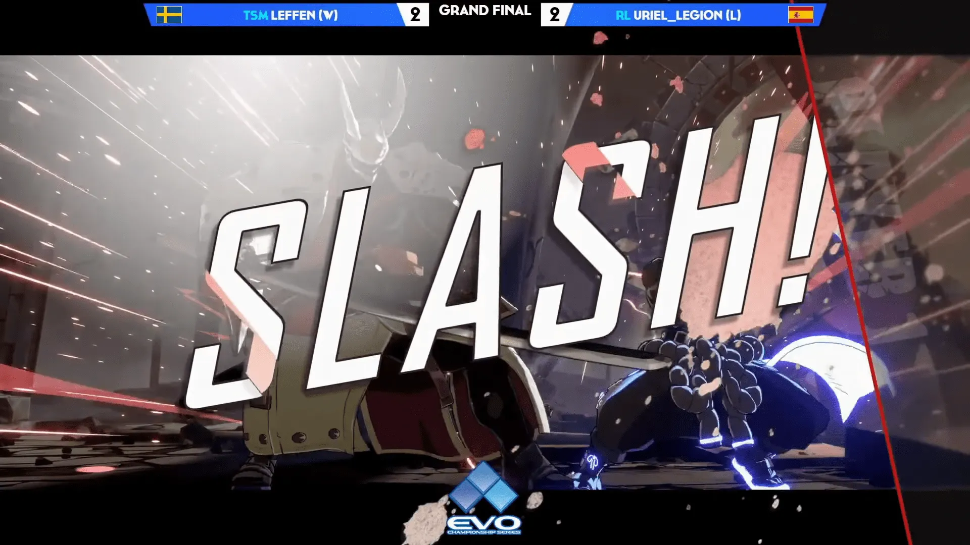 Leffen beats Uriel_Legion in Evo 2021's EU Guilty Gear Strive finals.