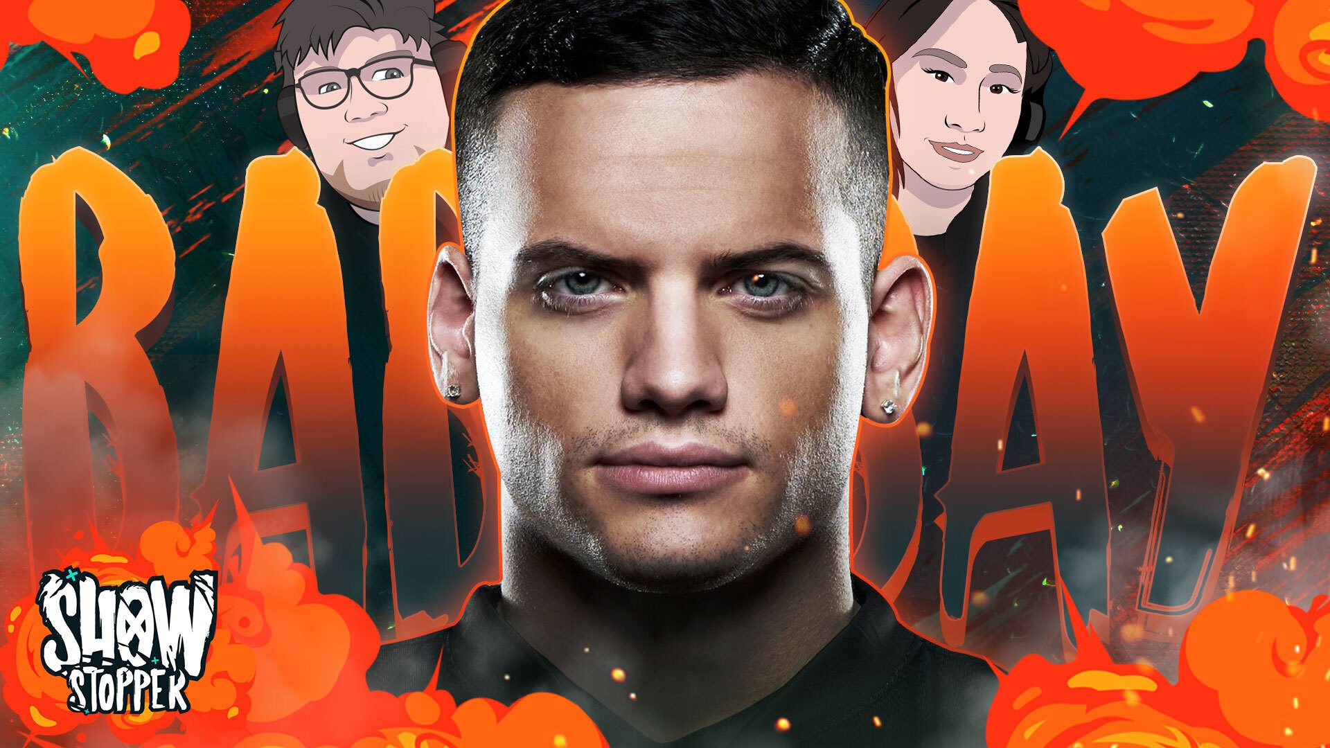 faze babybay photo with his name in the background like flames