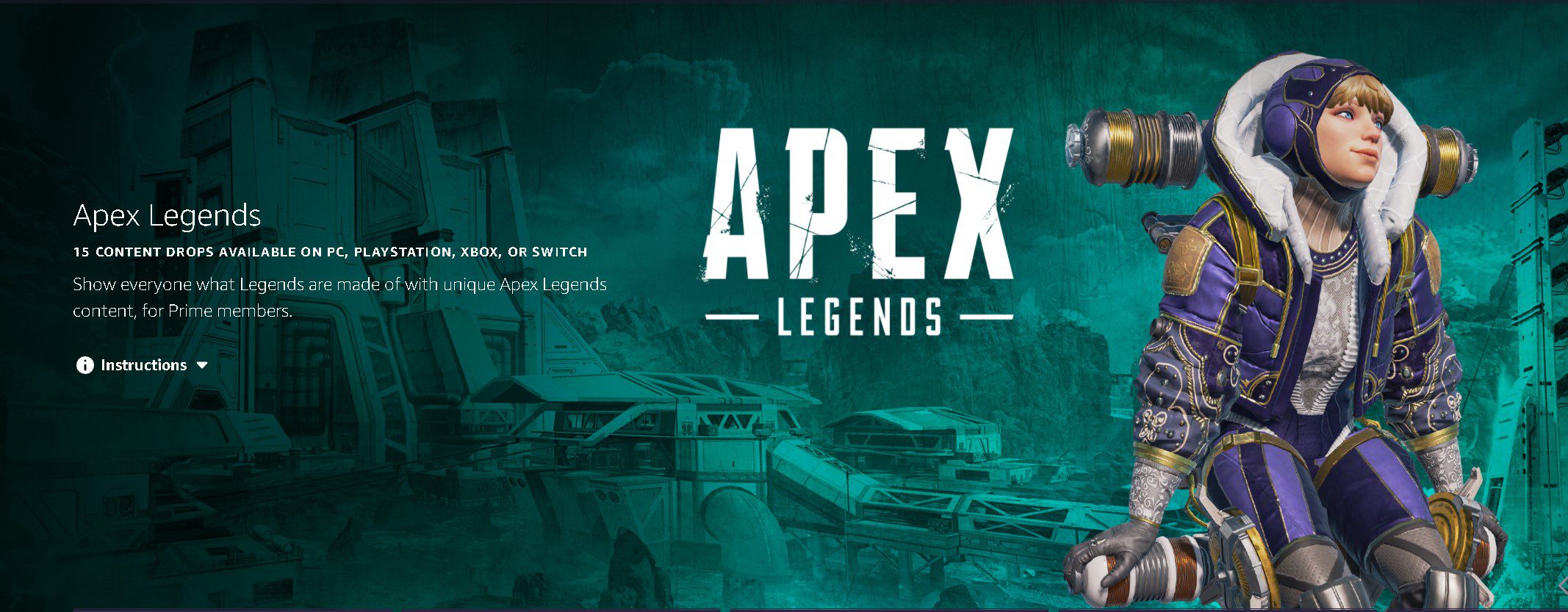 The Prime Gaming page for the Apex Legends Electric Royalty Bundle
