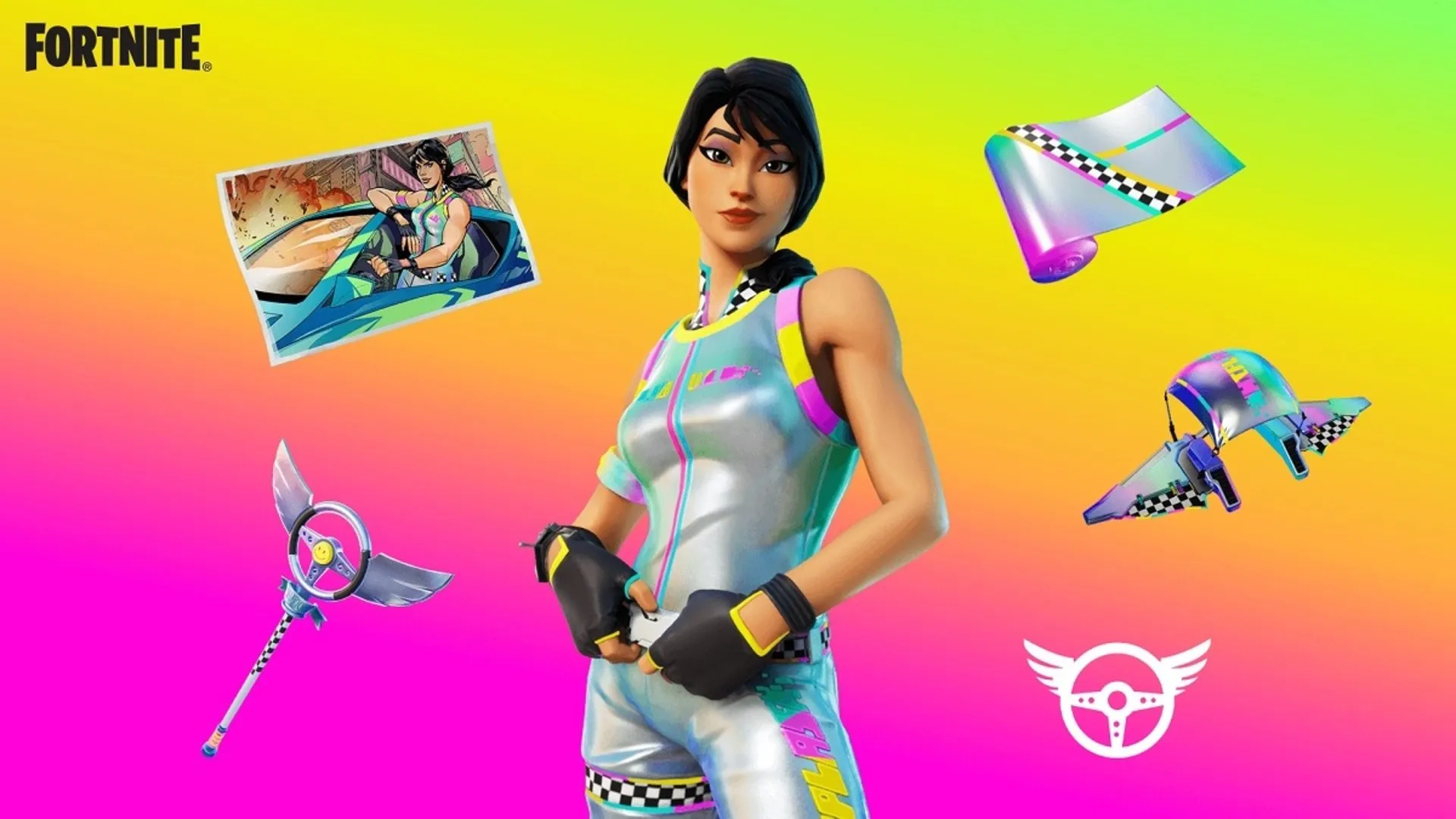 The Rainbow Rider skin in Fortnite is only unlocked through the Refer a Friend program.