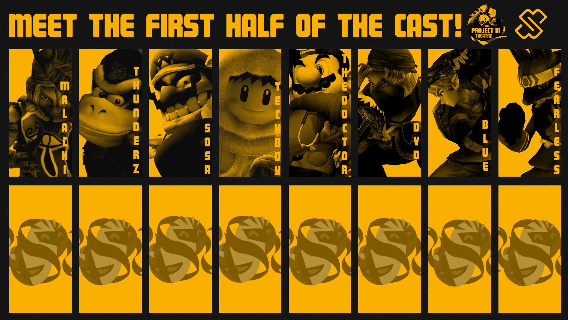 A graphic showing the competitors at the Project M Theatre, including the invitees from Jailbreak.
