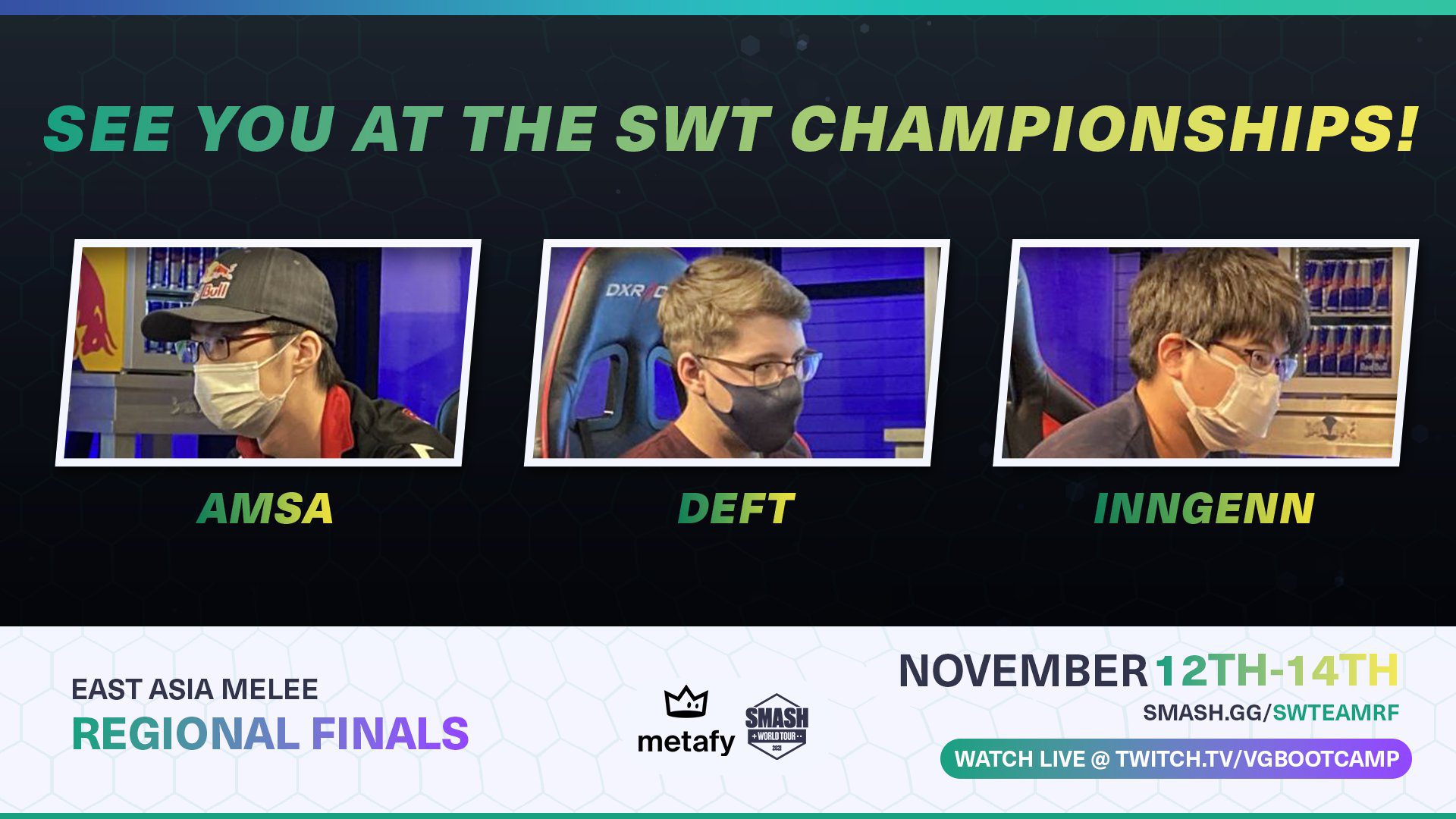 The qualified players from the SWT East Asia Melee Regional Finals.