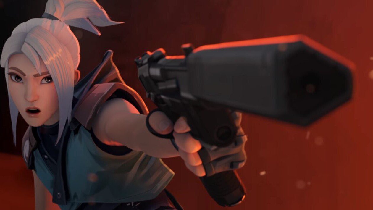 Jett dashes through a VALORANT Animation | from Riot Games