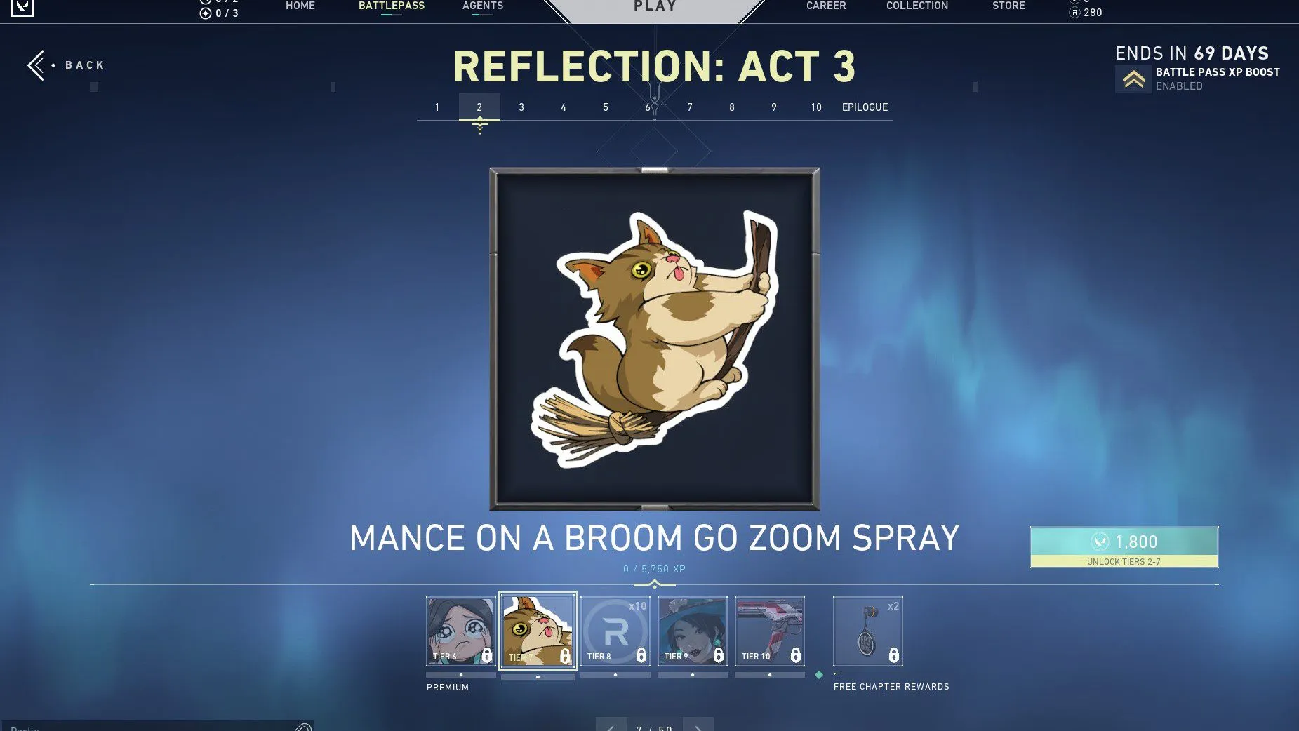 A new spray in the VALORANT Act III battle pass.