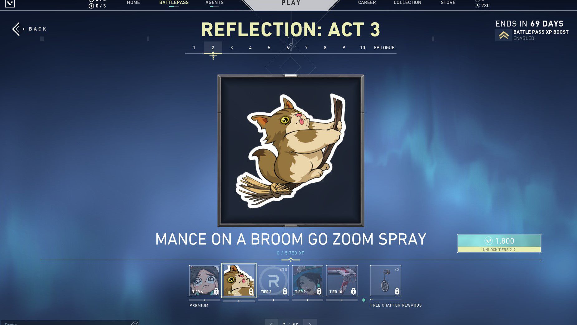 A new spray in the VALORANT Act III battle pass.