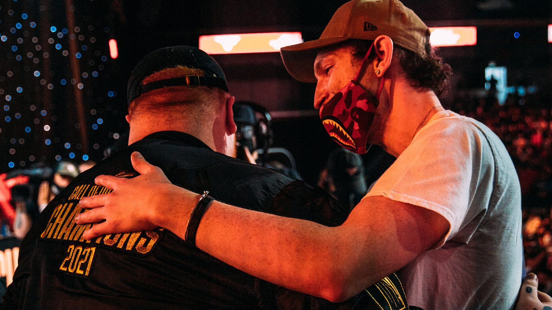 Prestinni congratulating Arcitys after winning Champs in 2021