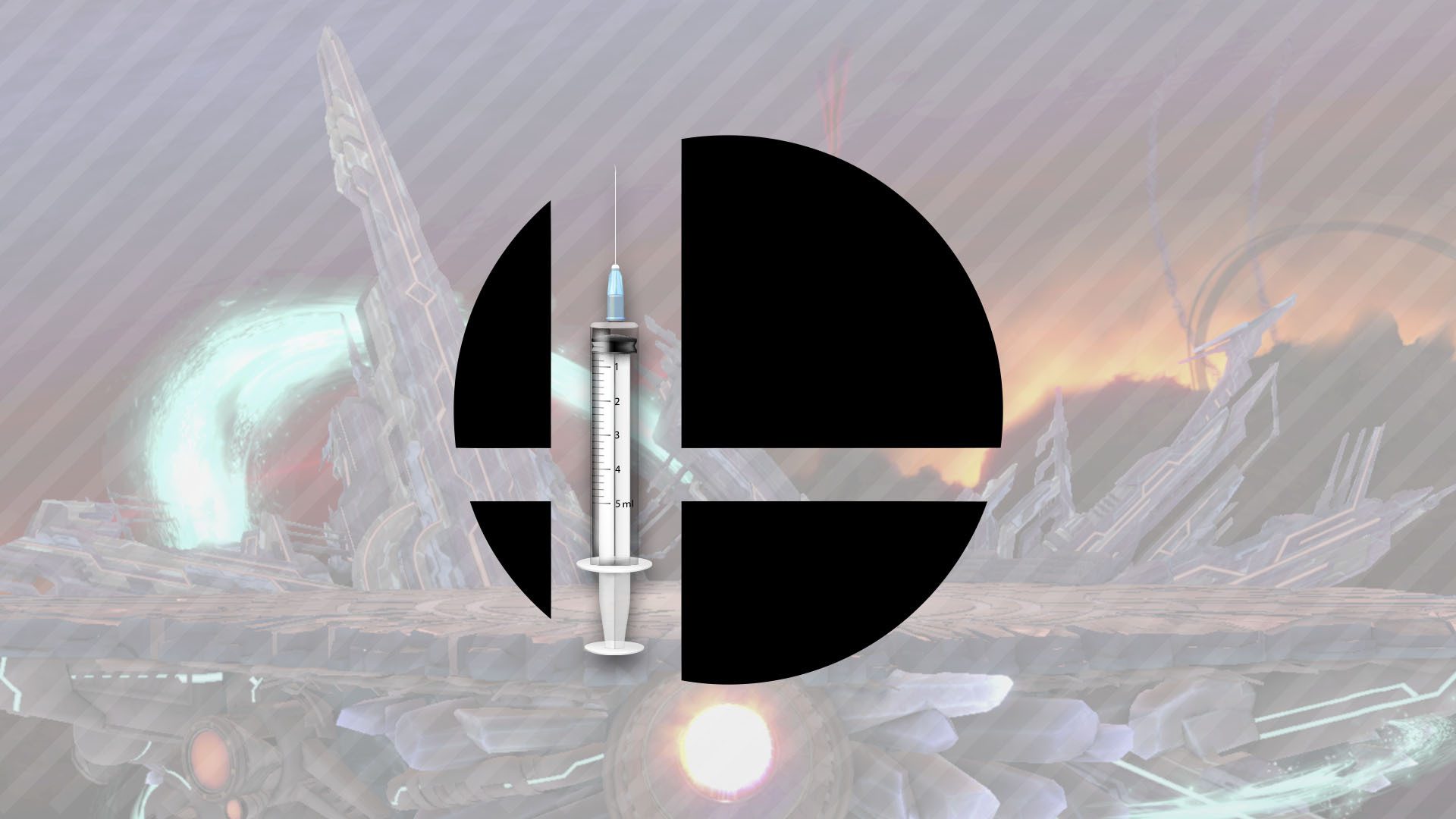 smash logo with vaccine needle