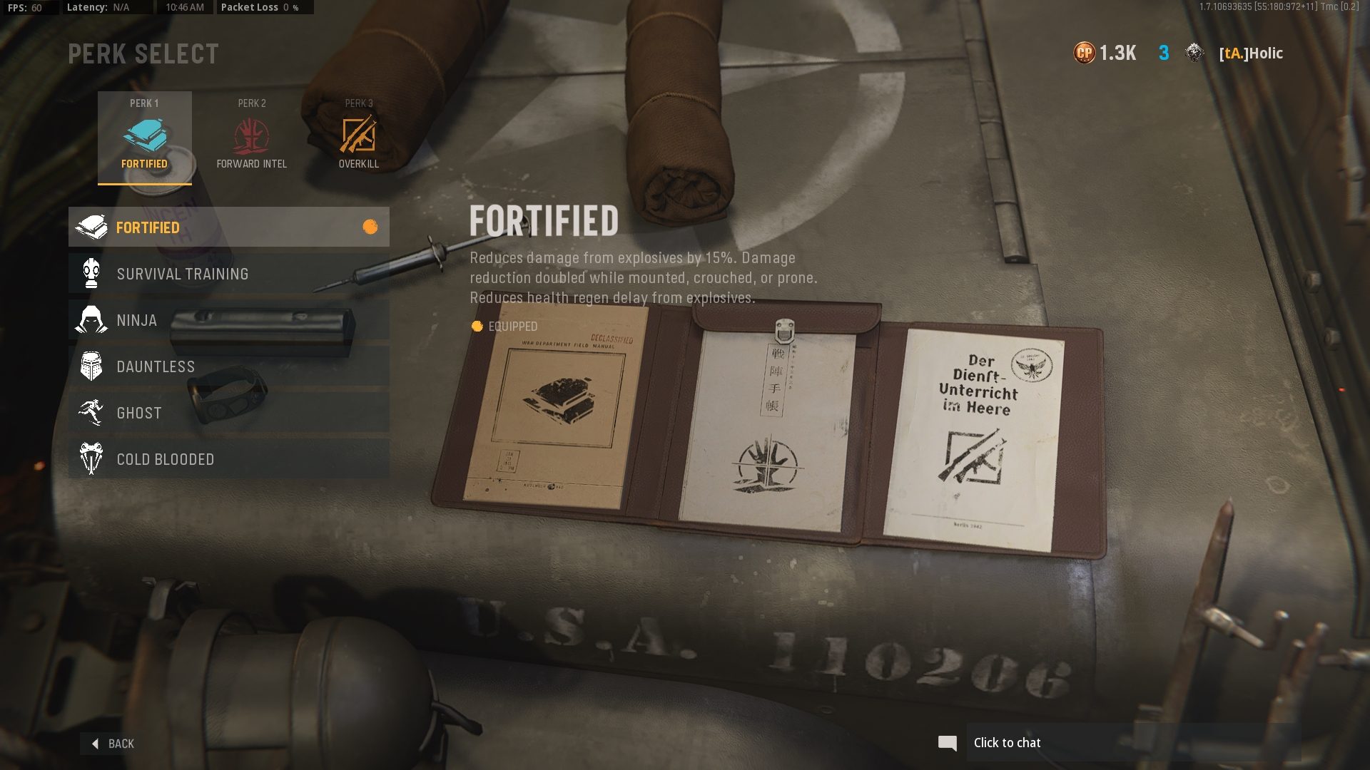 Fortified perk in Call of Duty: Vanguard