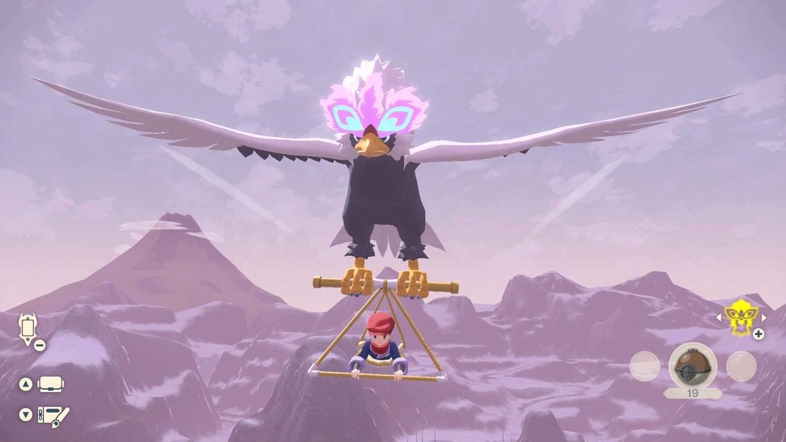 Braviary flies through snow