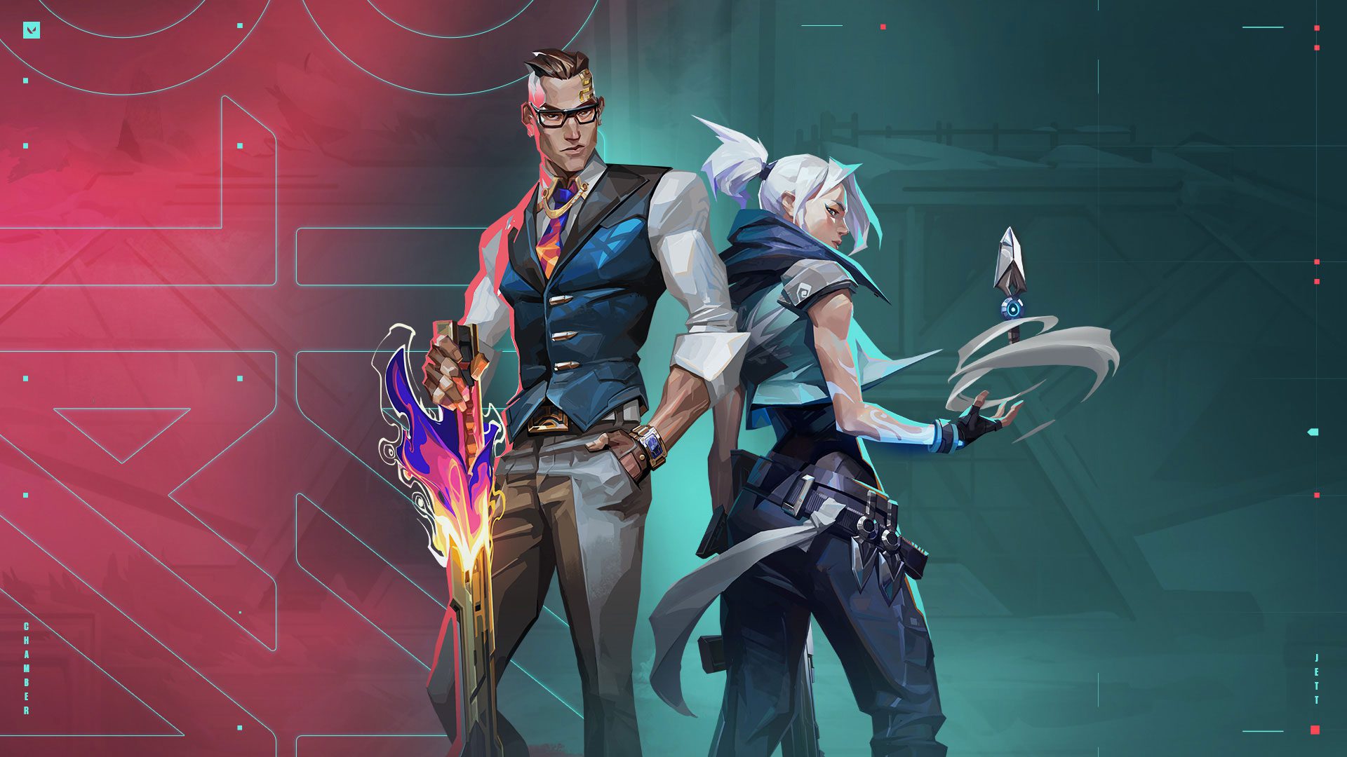 VALORANT key art of Chamber and Jett