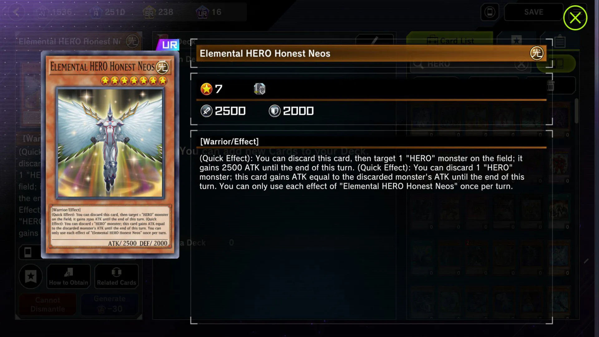 Yugioh Master Duel Elemental HERO Deck Yu-Gi-Oh! Master Duel Elemental HERO Honest Neos
