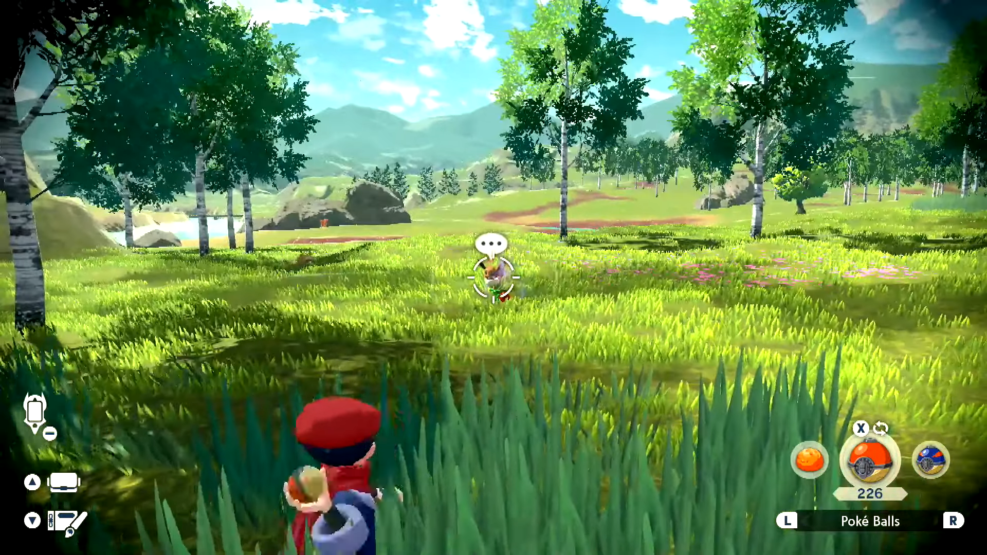 A wild Eevee appears in Pokémon Legends: Arceus.