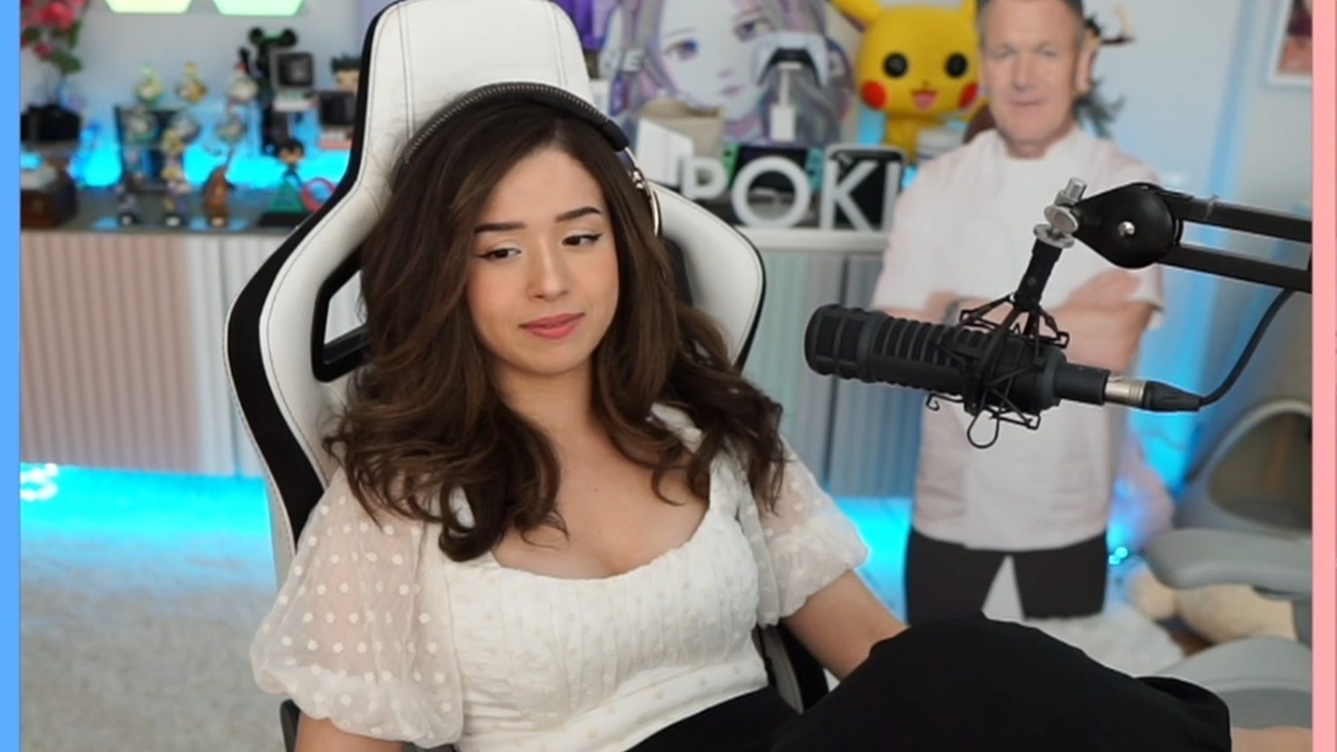 Pokimane at her desk setup