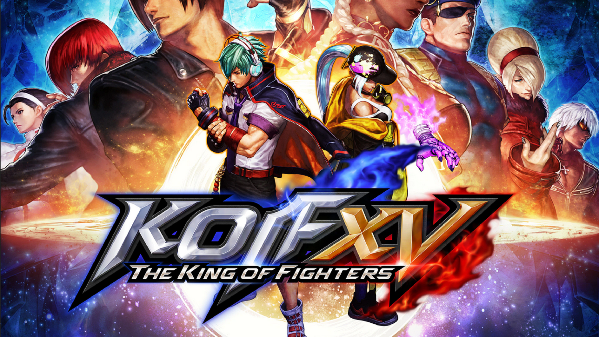 The logo and some playable characters in The King of Fighters XV, which is currently in early access.