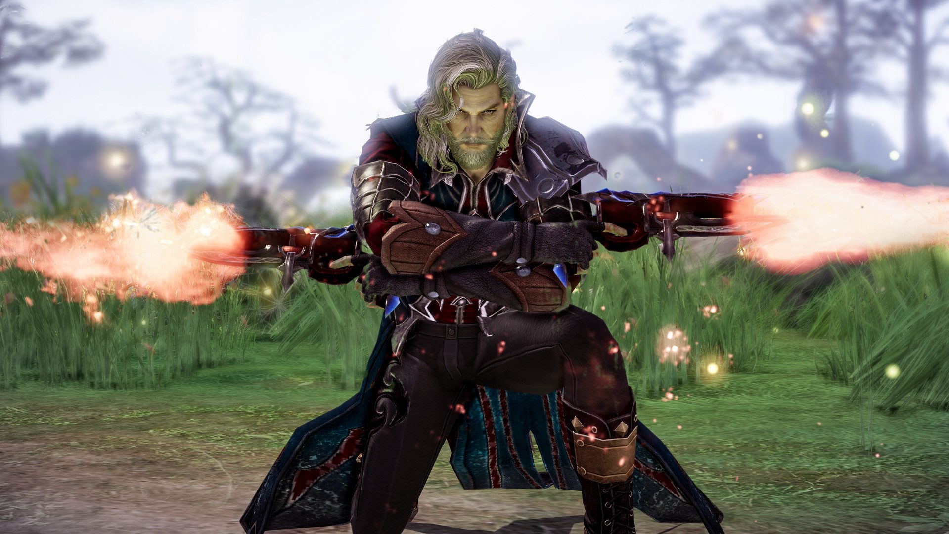 Lost Ark character shooting fire from his hands