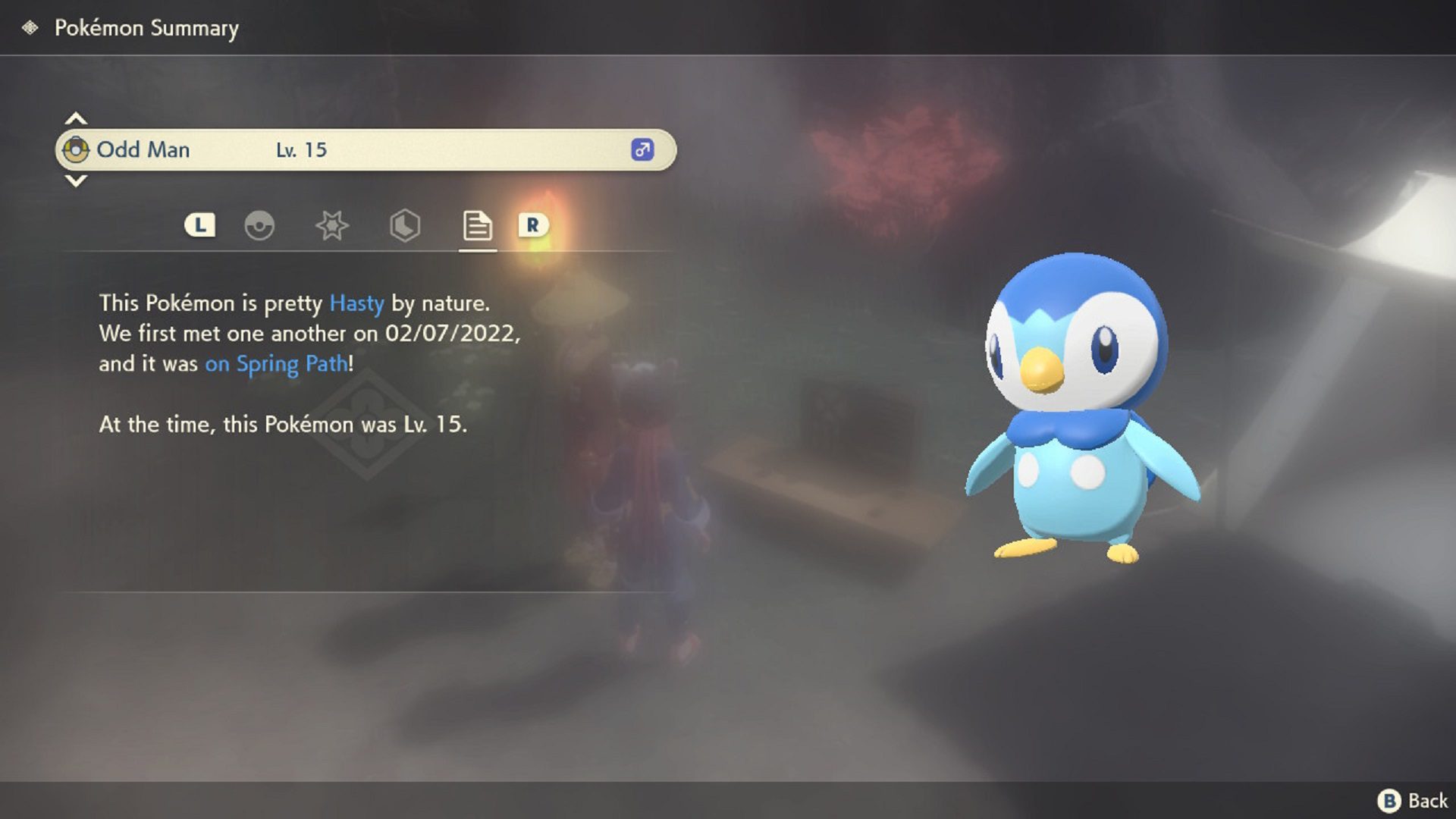 A guide on how to catch Piplup as it appears in Pokémon Legends: Arceus.