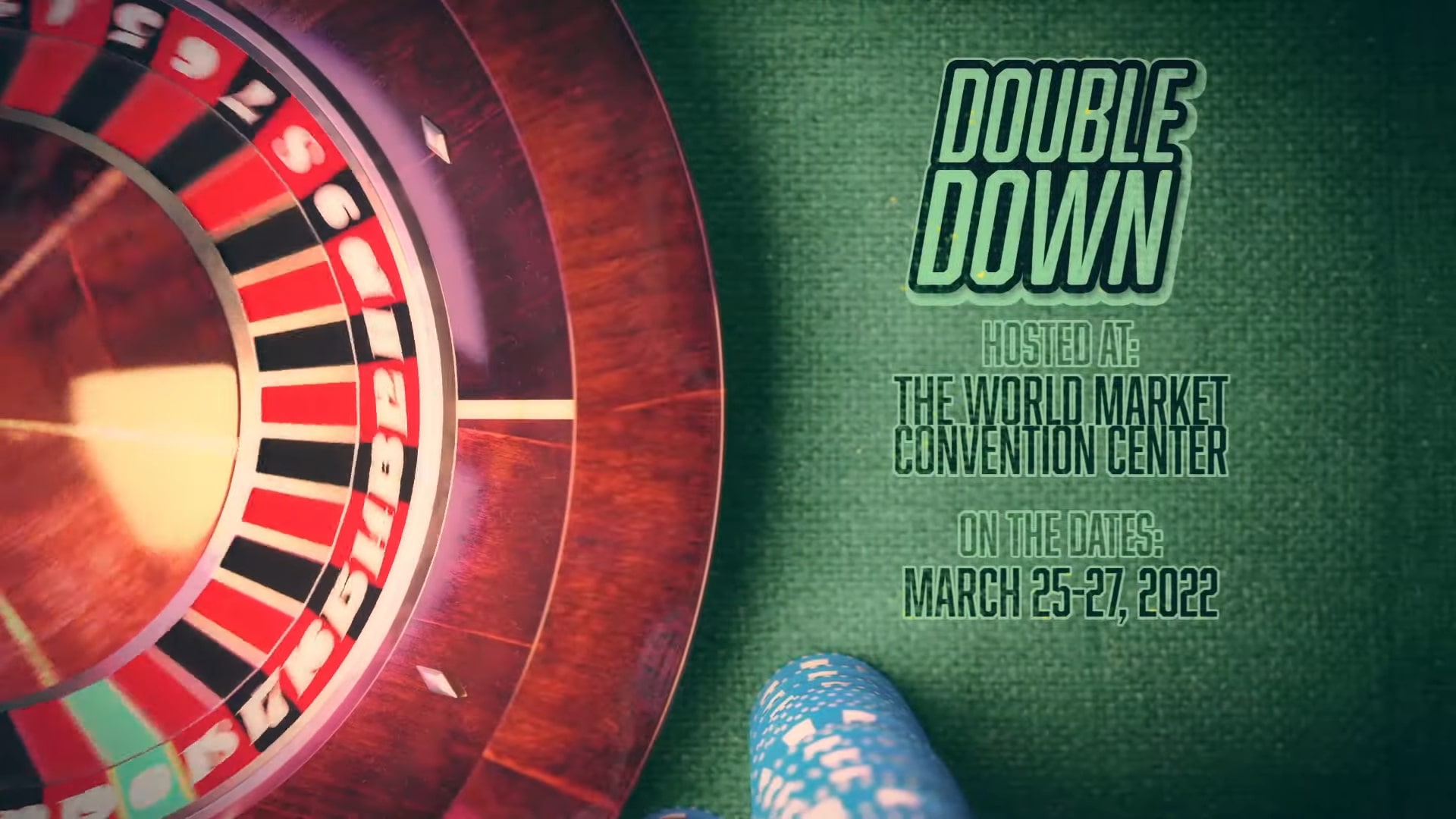 A graphic from the announcement trailer for Double Down in 2022.
