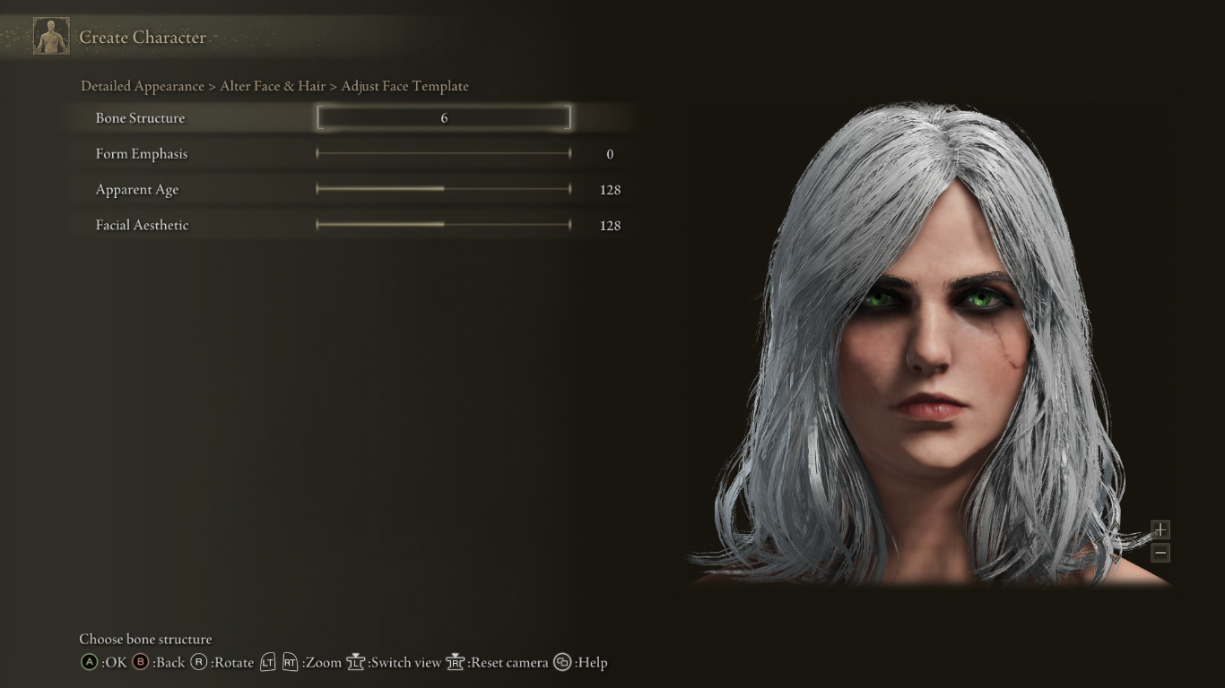 Ciri from The Witcher in Elden Ring's character creator