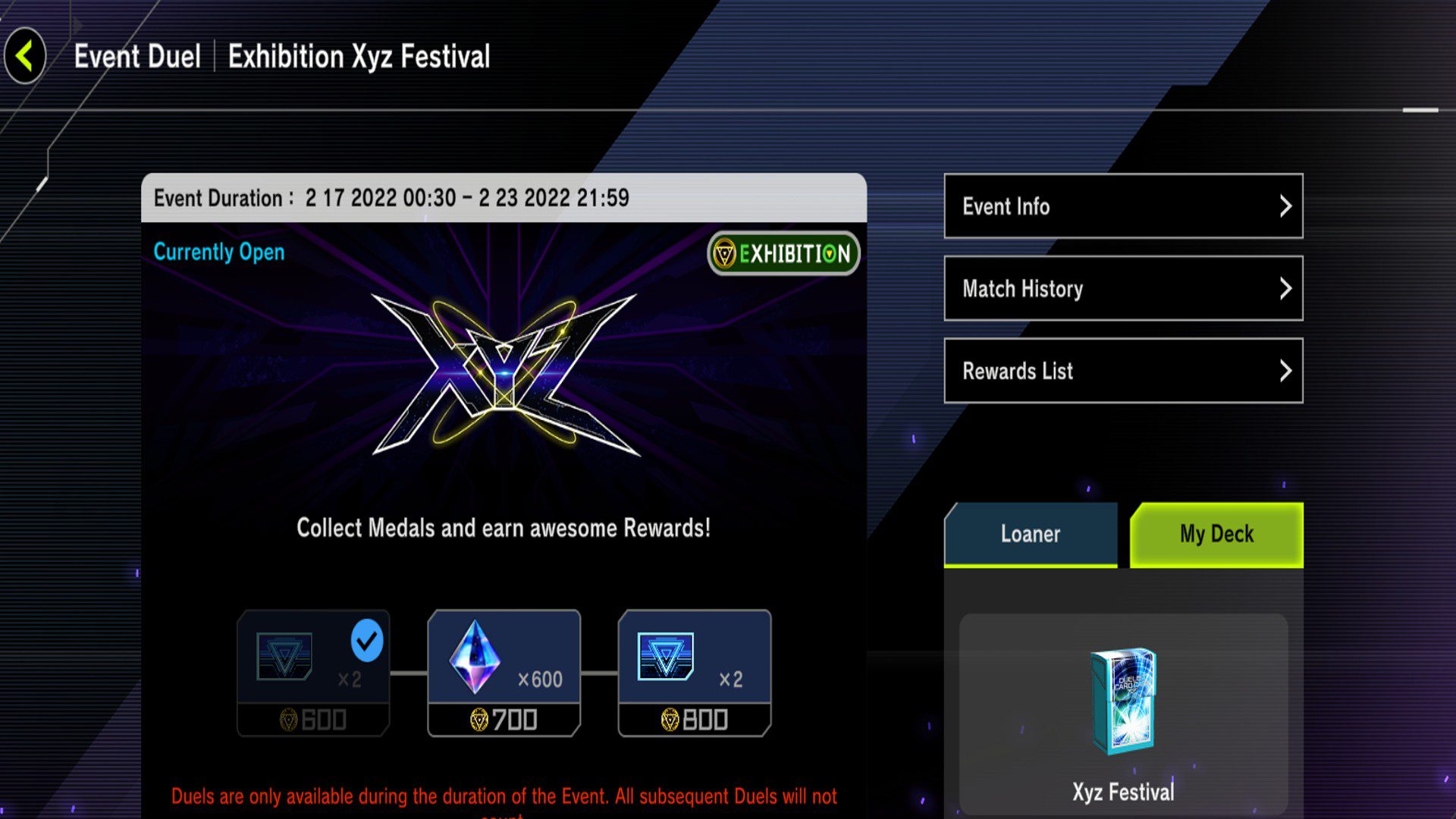 Yu-Gi-Oh! Master Duel xyz festival event