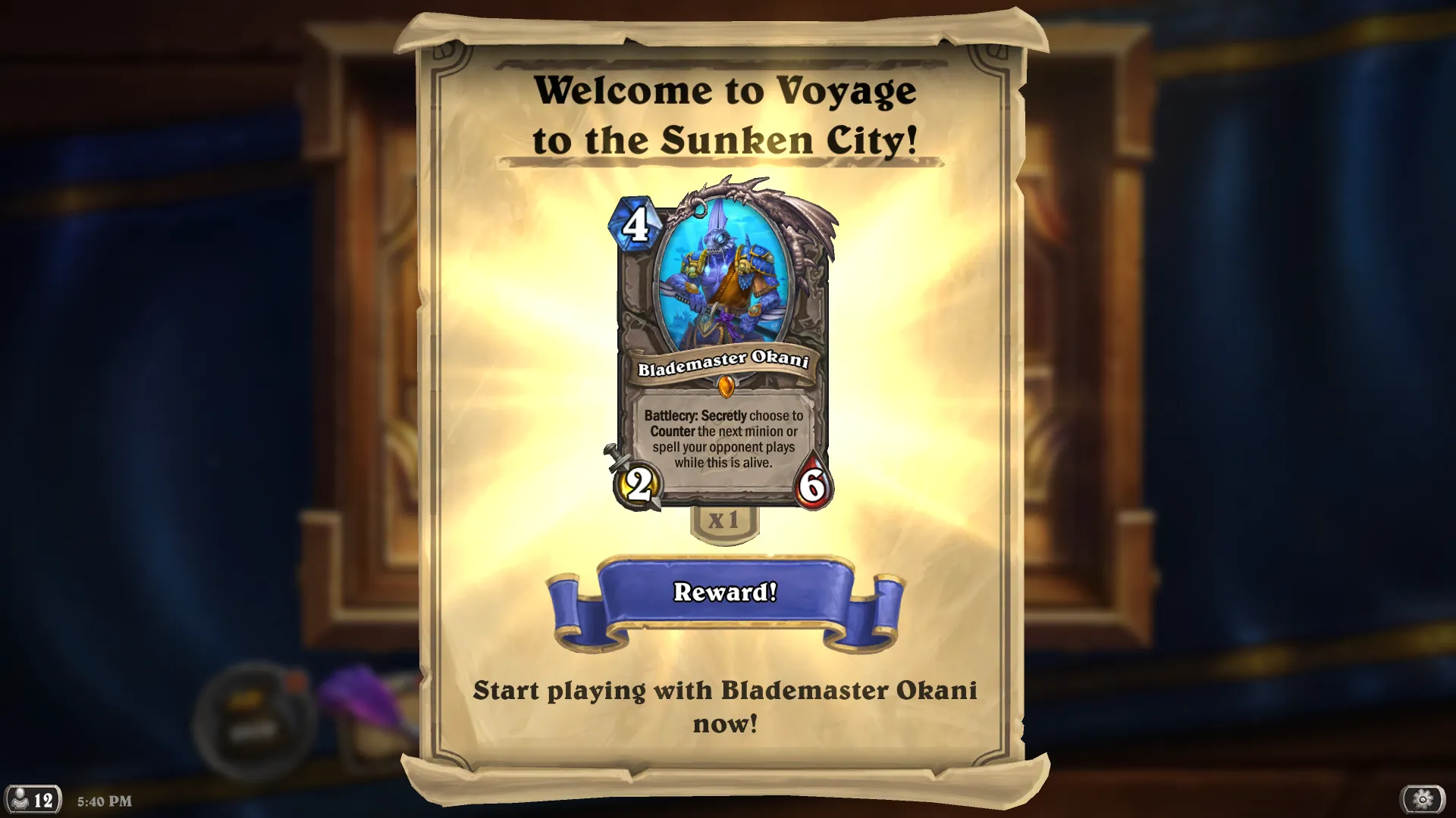 Blademaster Okani in Hearthstone