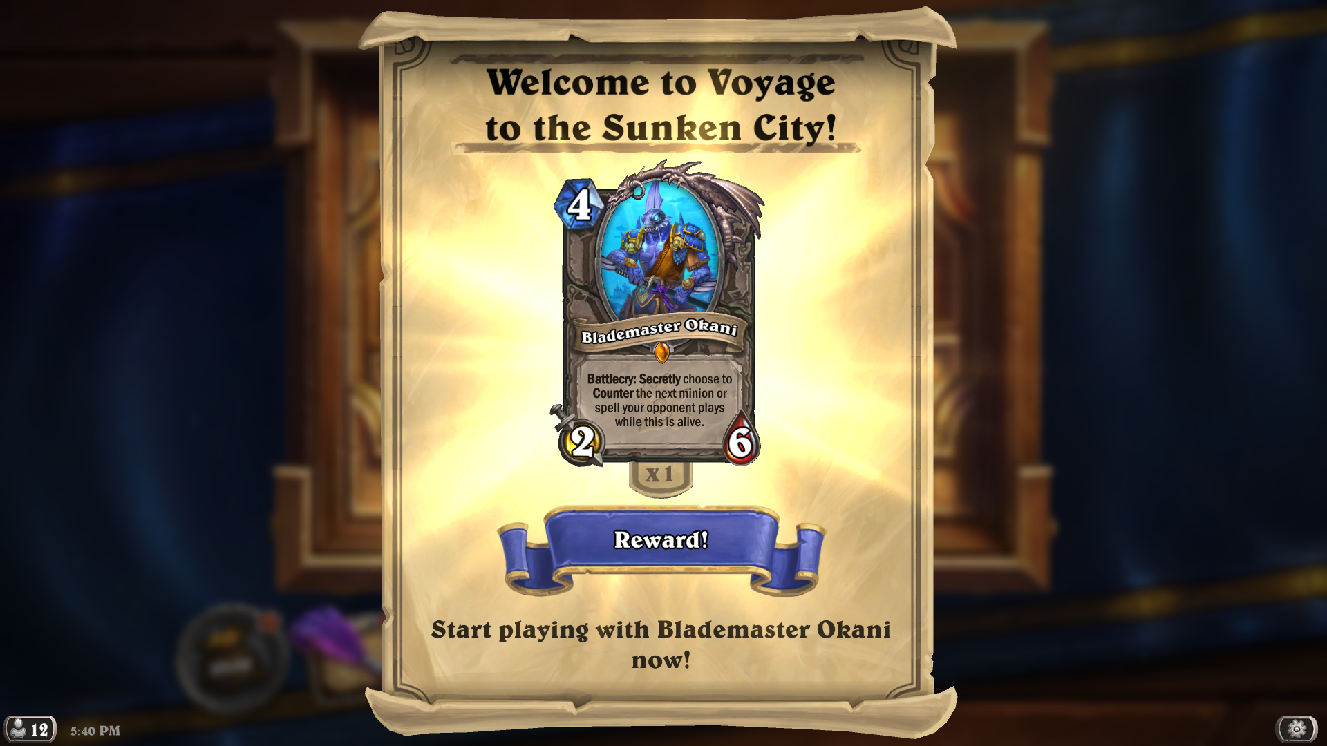 Blademaster Okani in Hearthstone