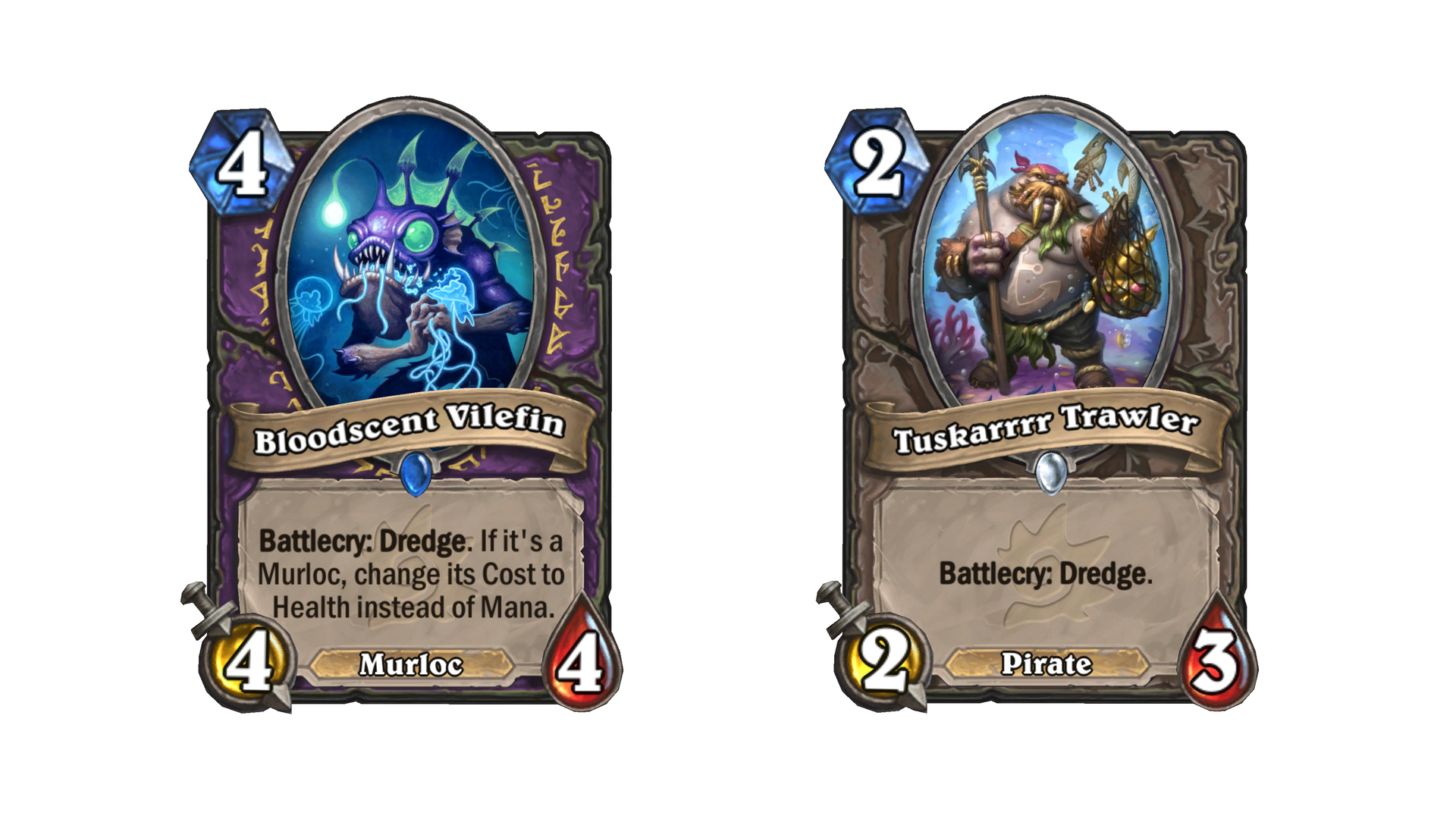 Bloodscent Vilefin and Tuskarrrr Trawler cards