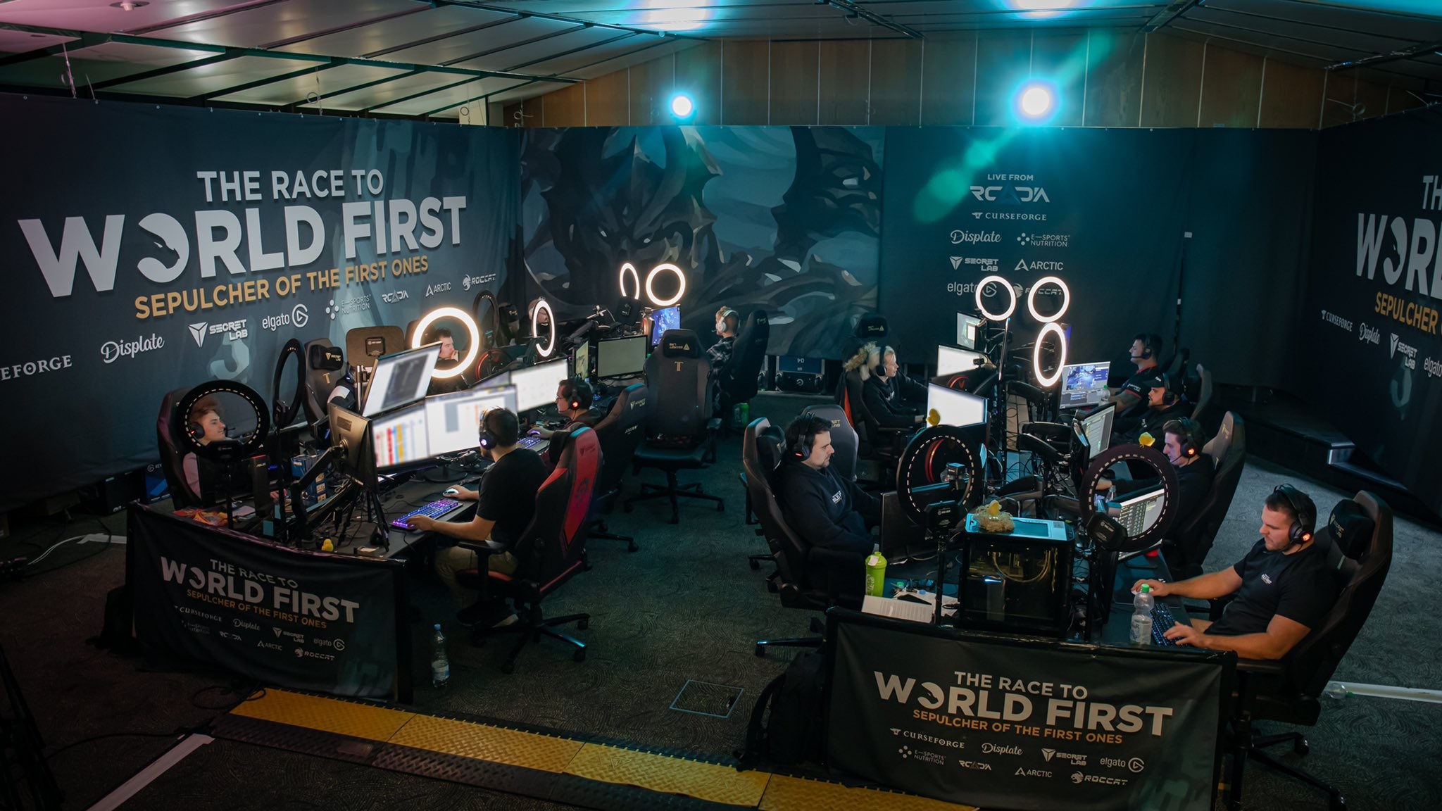 Echo players at RCADIA in Hamburg, Germany during the World of Warcraft Race to World First Sepulcher of the First Ones event