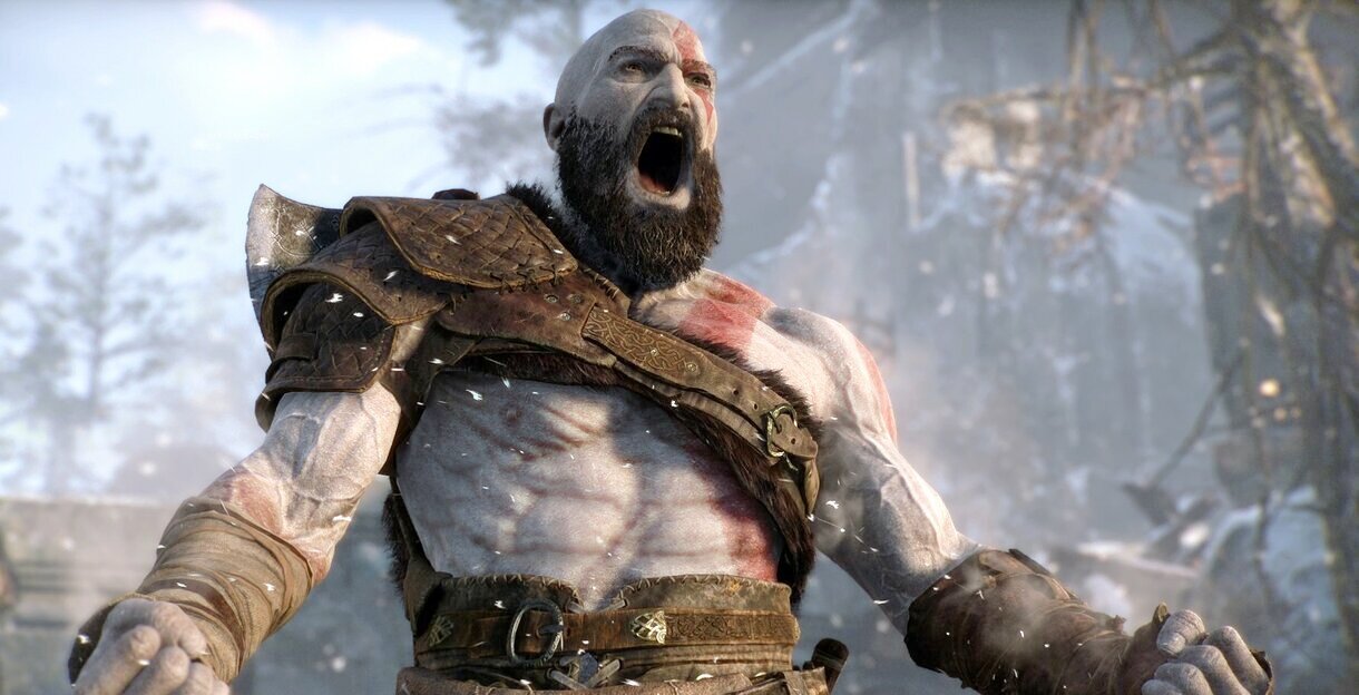 Kratos from God of War screaming