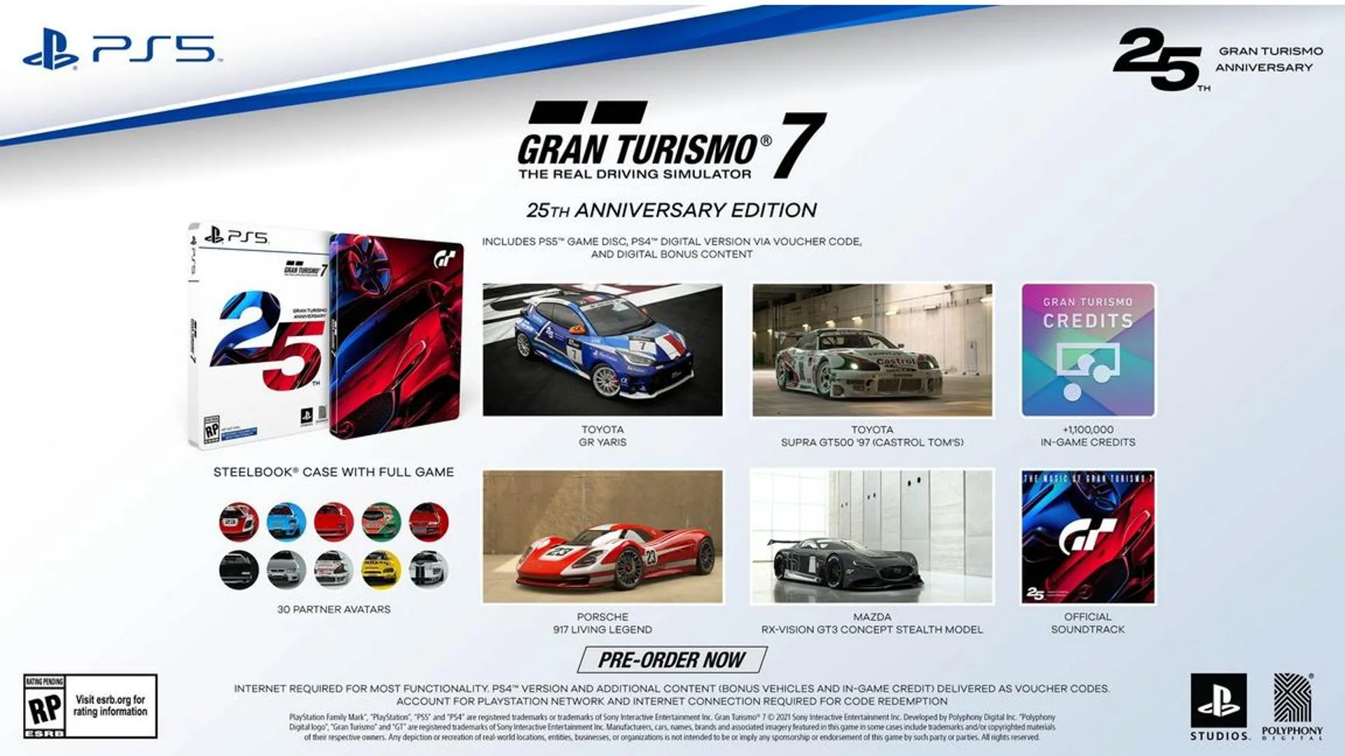 Gran Turismo 7 pre order bonuses 25th anniversary