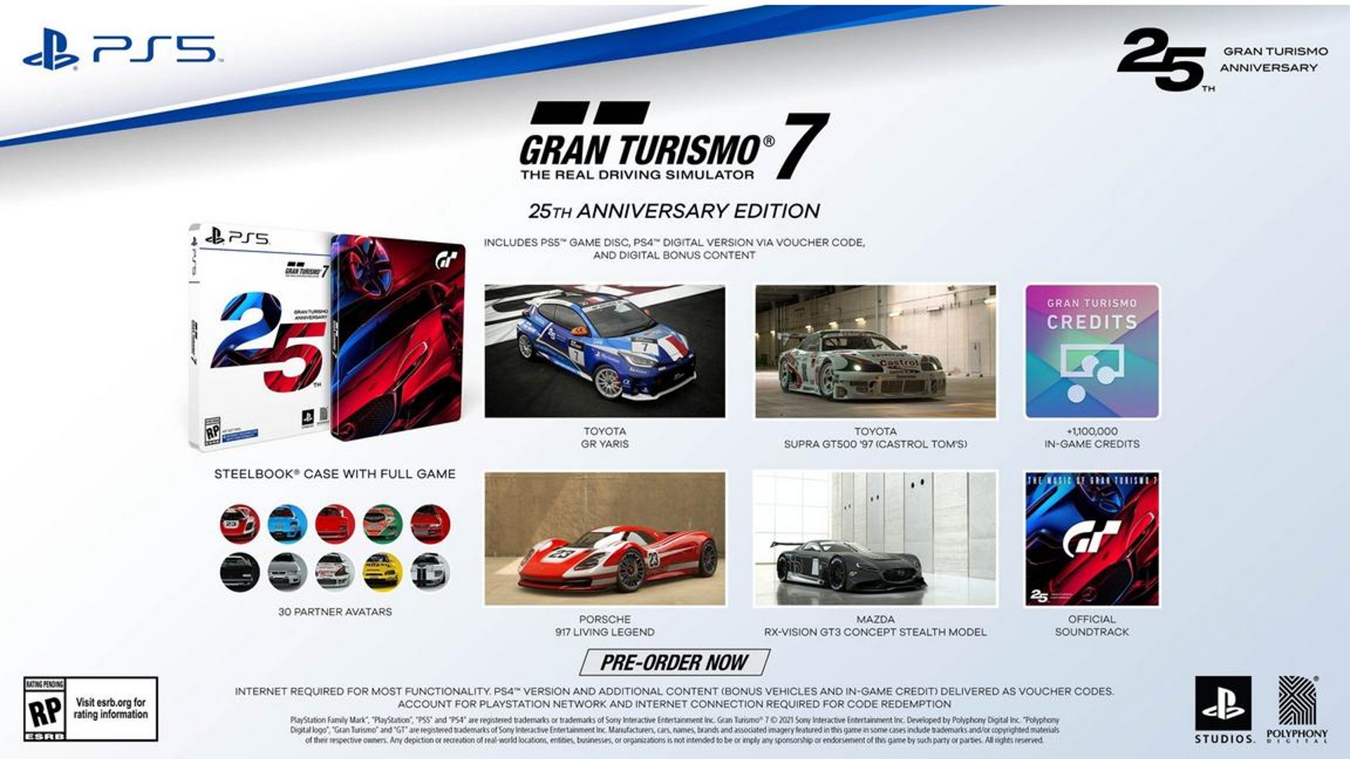 Gran Turismo 7 pre order bonuses 25th anniversary