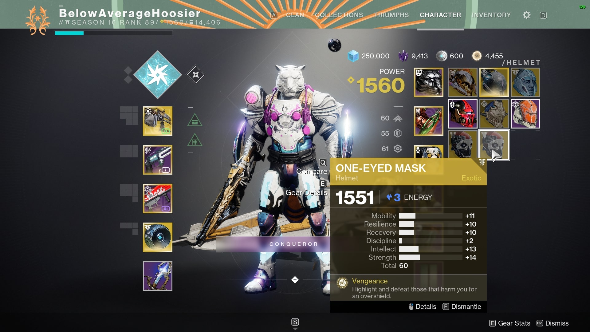 Thundercrash loadout for Sepulcher Master Lost Sector