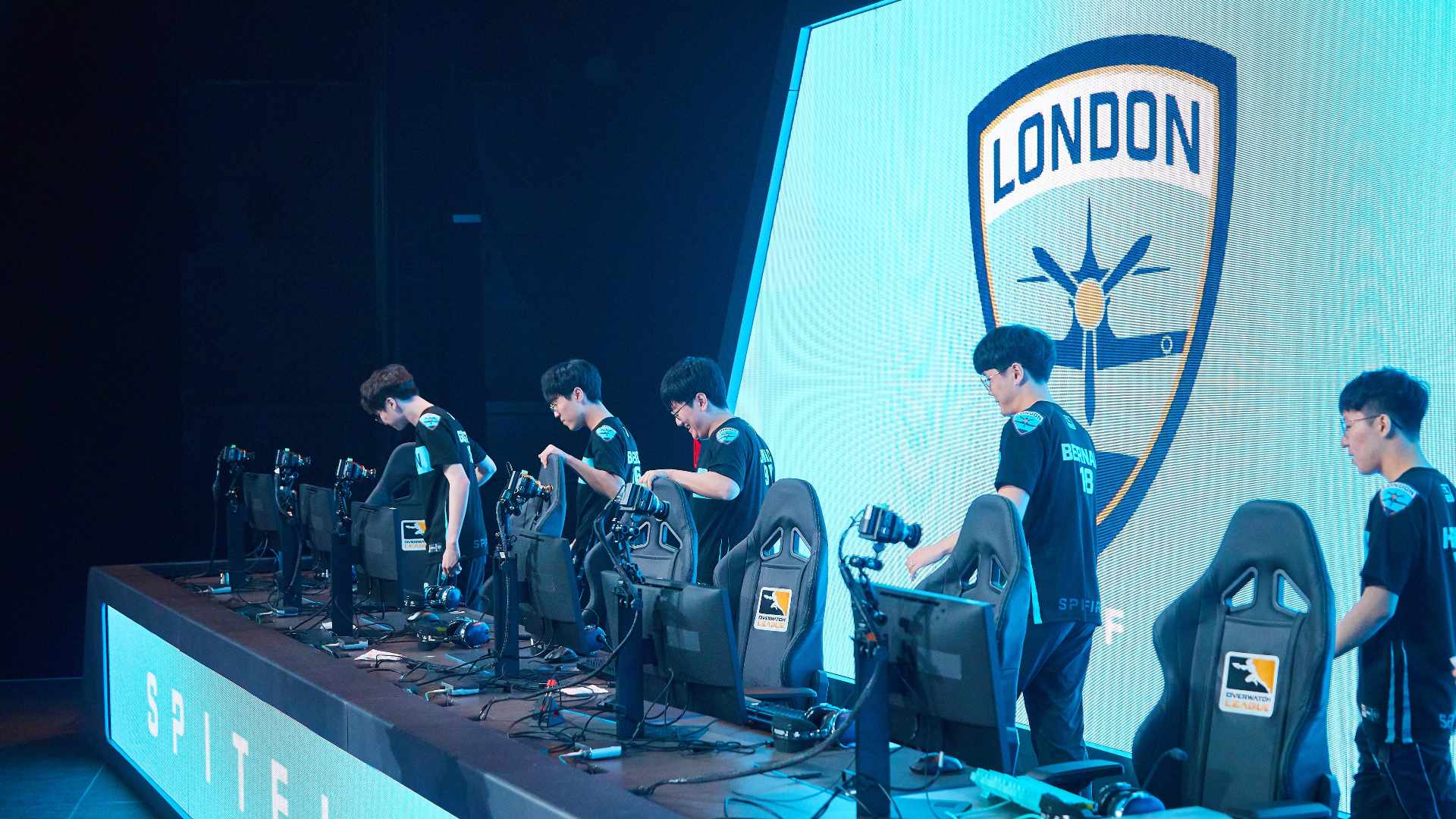 The London Spitfire, walking on stage in 2020